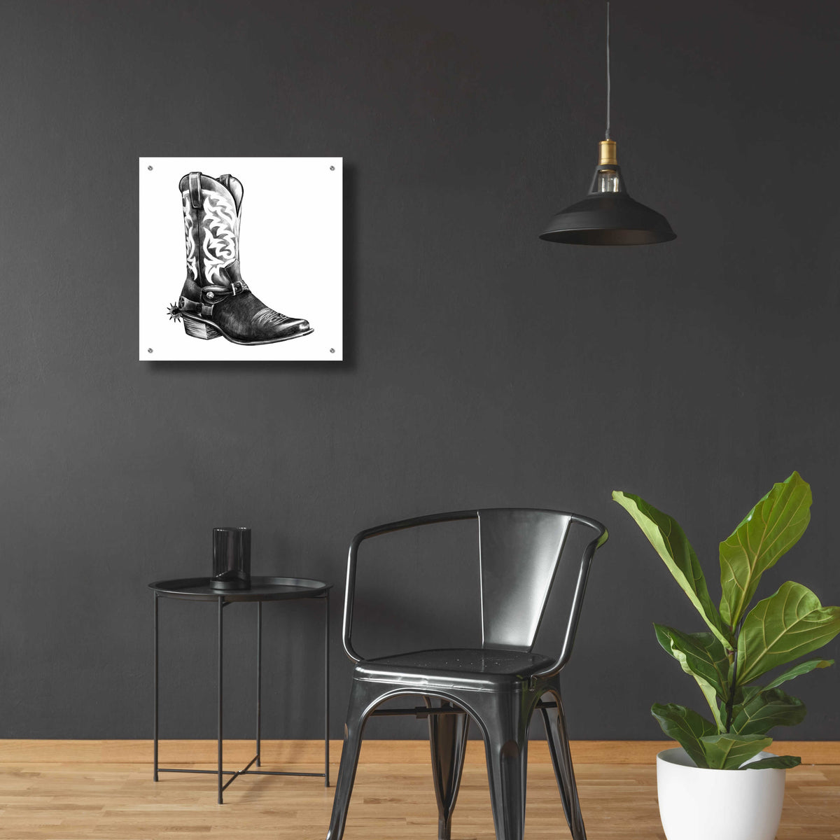 Epic Art 'Vintage Cowboy II' by Grace Popp, Acrylic Glass Wall Art,24x24
