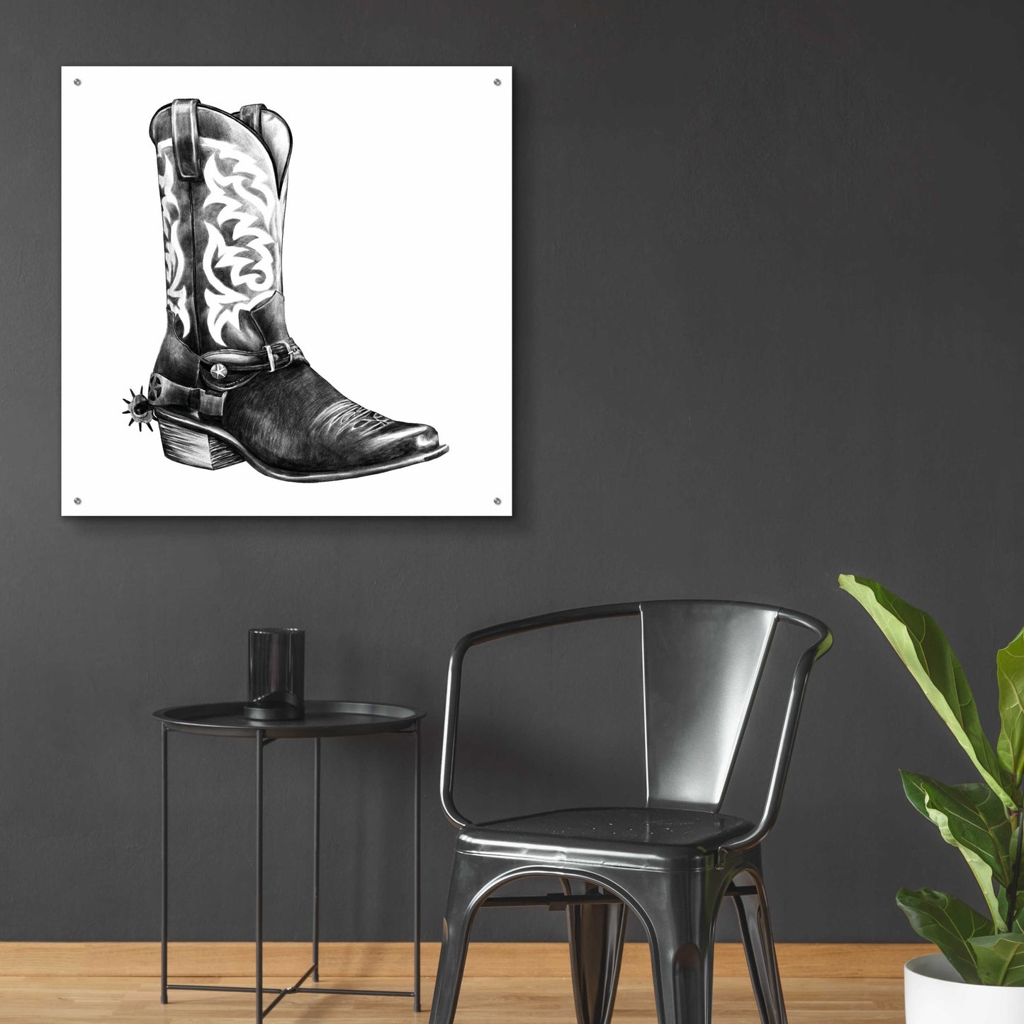 Epic Art 'Vintage Cowboy II' by Grace Popp, Acrylic Glass Wall Art,36x36