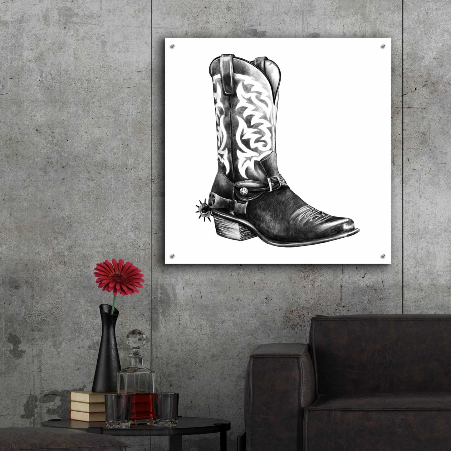 Epic Art 'Vintage Cowboy II' by Grace Popp, Acrylic Glass Wall Art,36x36