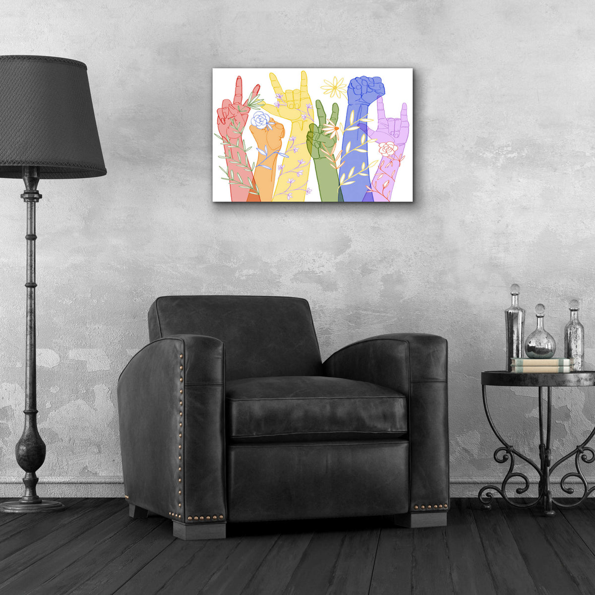 Epic Art 'Love Each Other Collection A' by Grace Popp, Acrylic Glass Wall Art,24x16