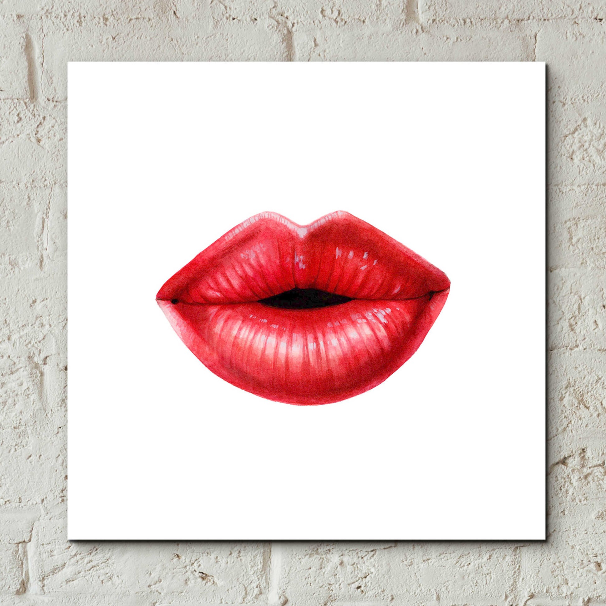 Epic Art 'Emotion Lips I' by Grace Popp, Acrylic Glass Wall Art,12x12