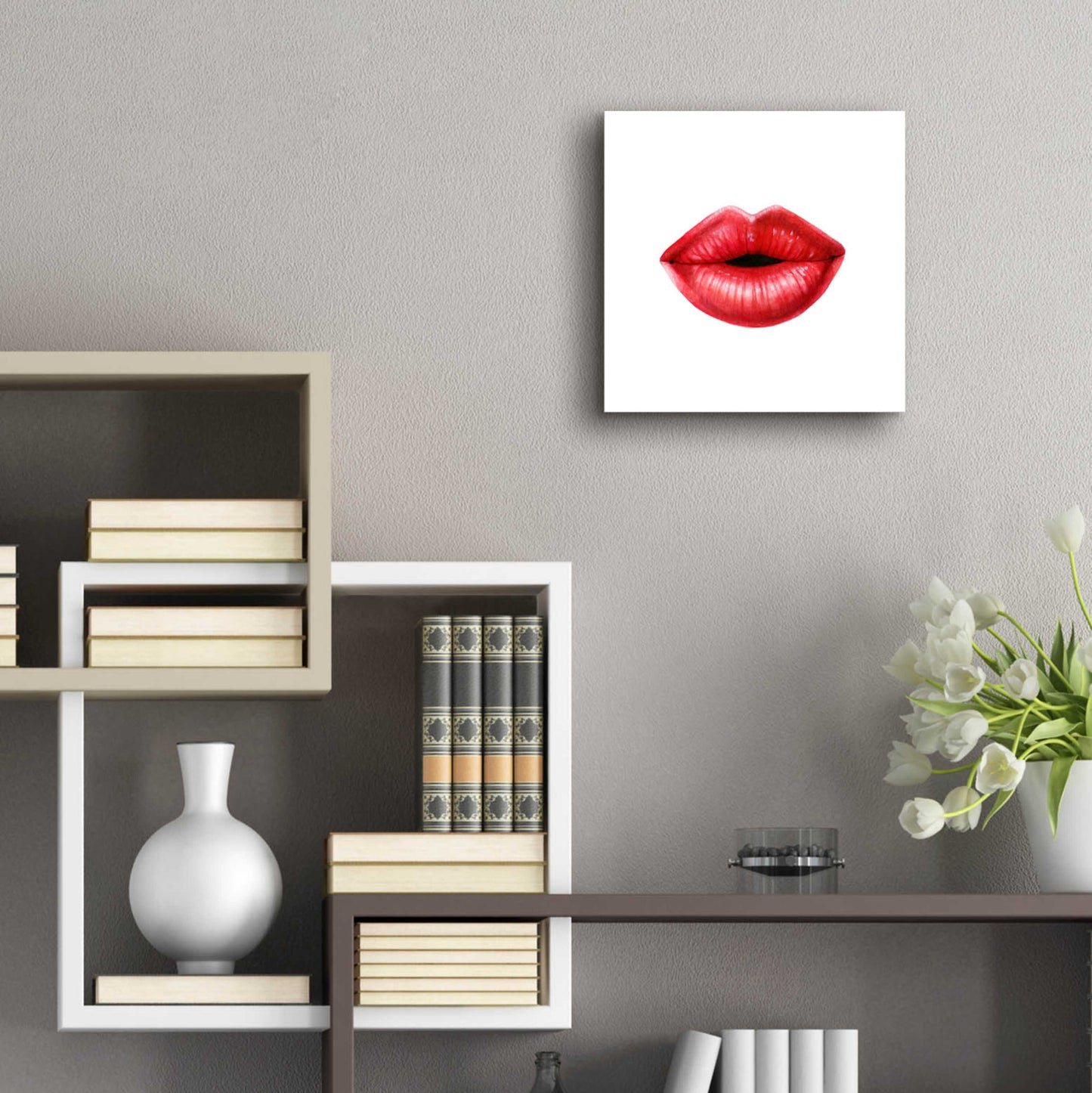 Epic Art 'Emotion Lips I' by Grace Popp, Acrylic Glass Wall Art,12x12