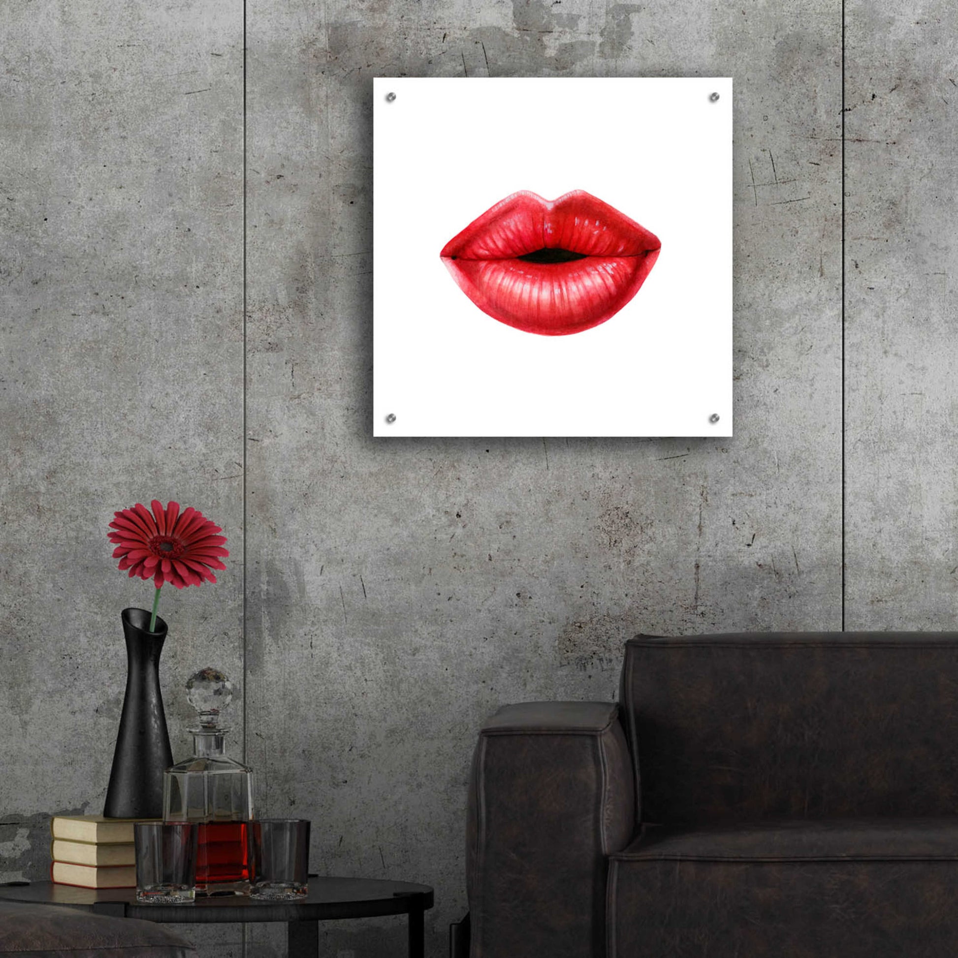 Epic Art 'Emotion Lips I' by Grace Popp, Acrylic Glass Wall Art,24x24