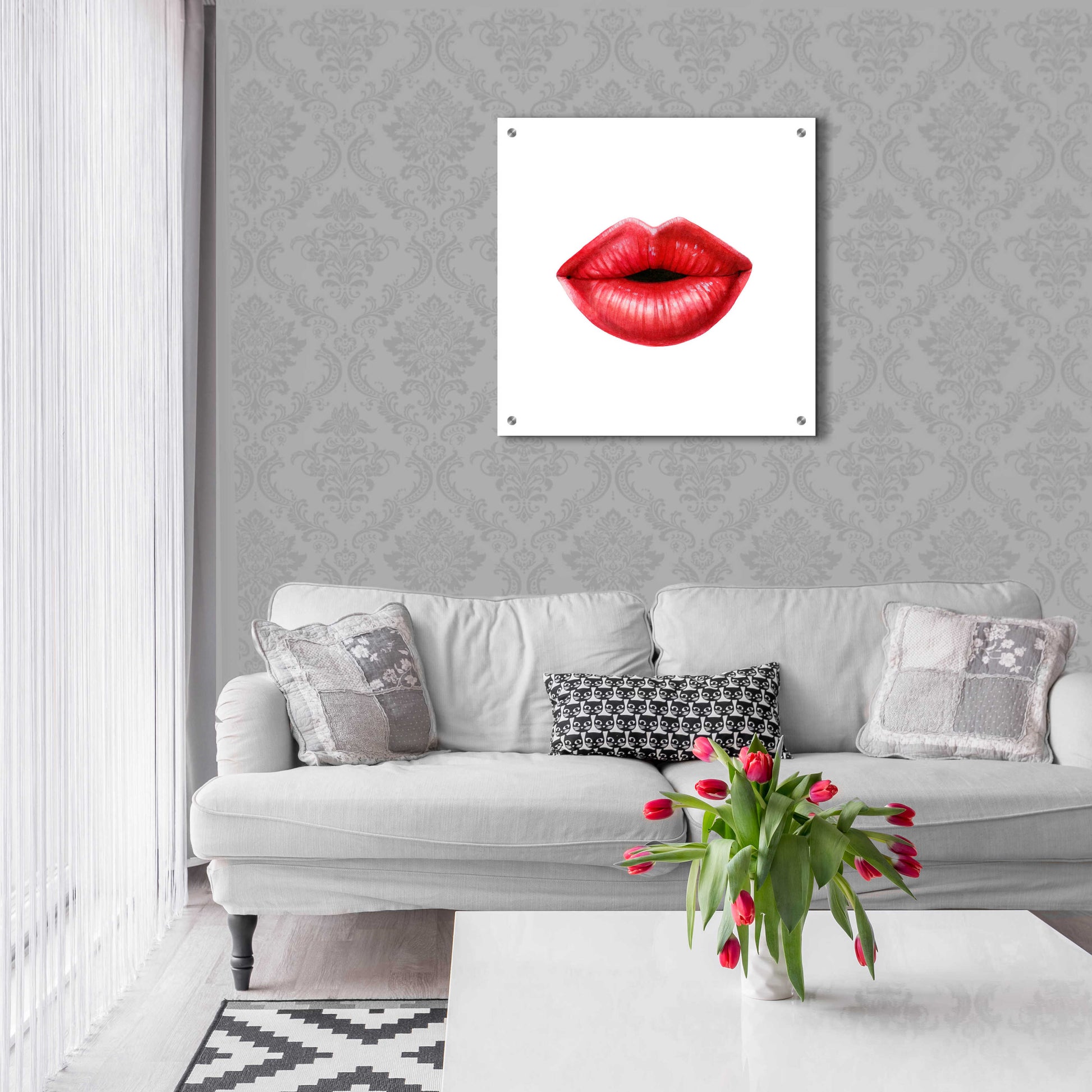 Epic Art 'Emotion Lips I' by Grace Popp, Acrylic Glass Wall Art,24x24