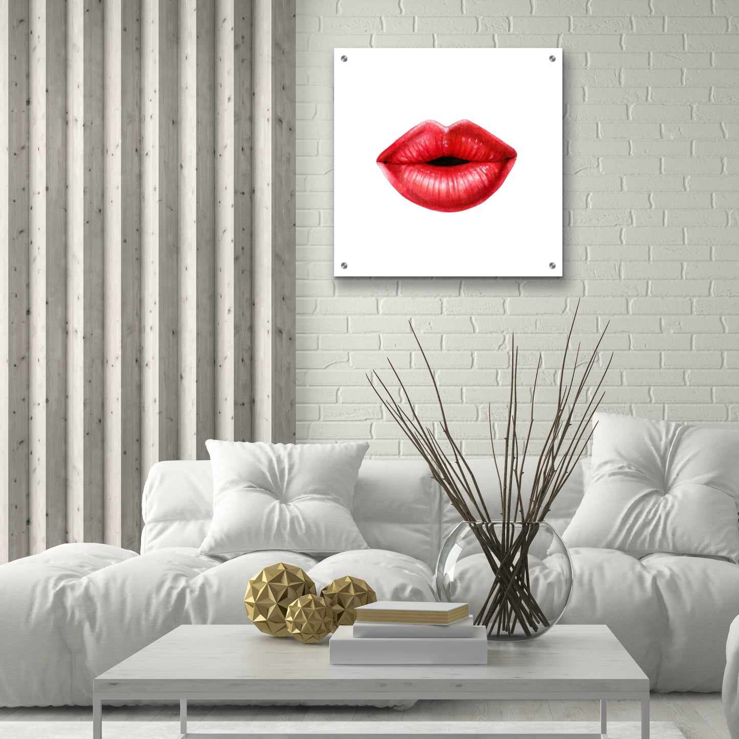 Epic Art 'Emotion Lips I' by Grace Popp, Acrylic Glass Wall Art,24x24