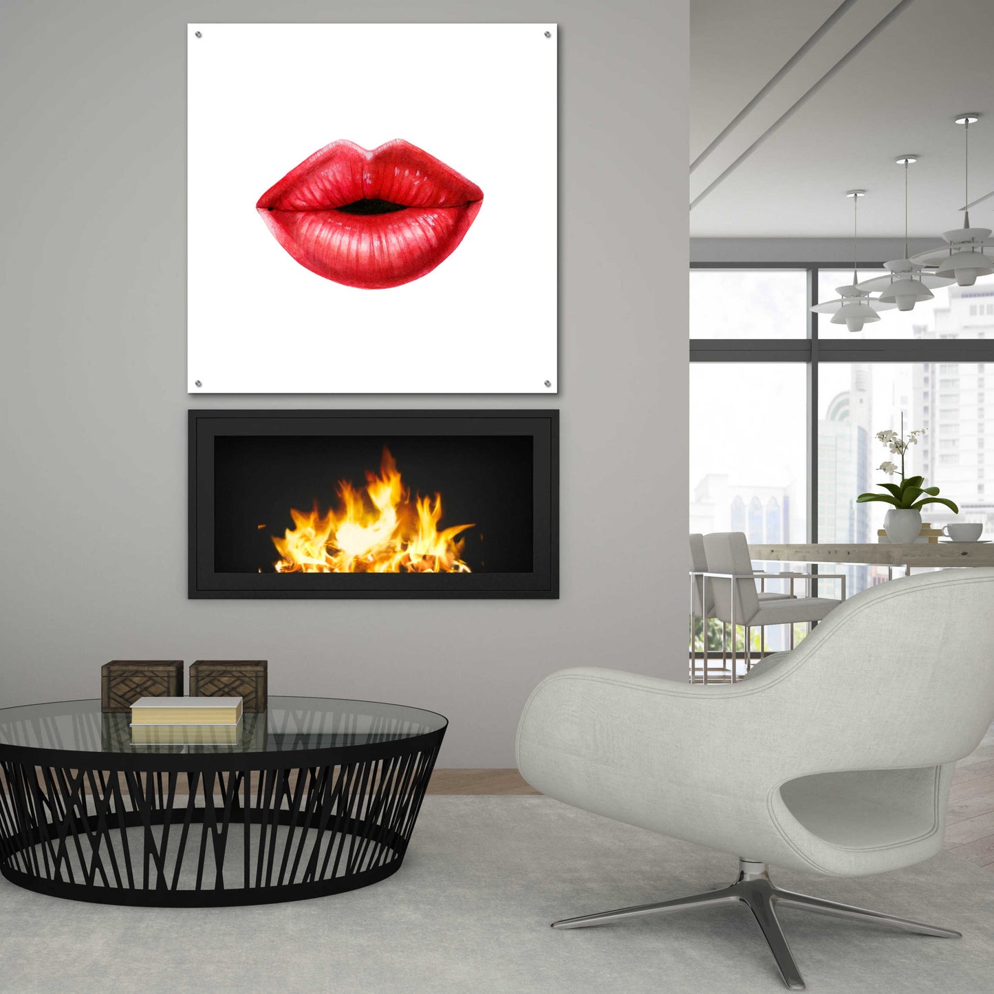 Epic Art 'Emotion Lips I' by Grace Popp, Acrylic Glass Wall Art,36x36