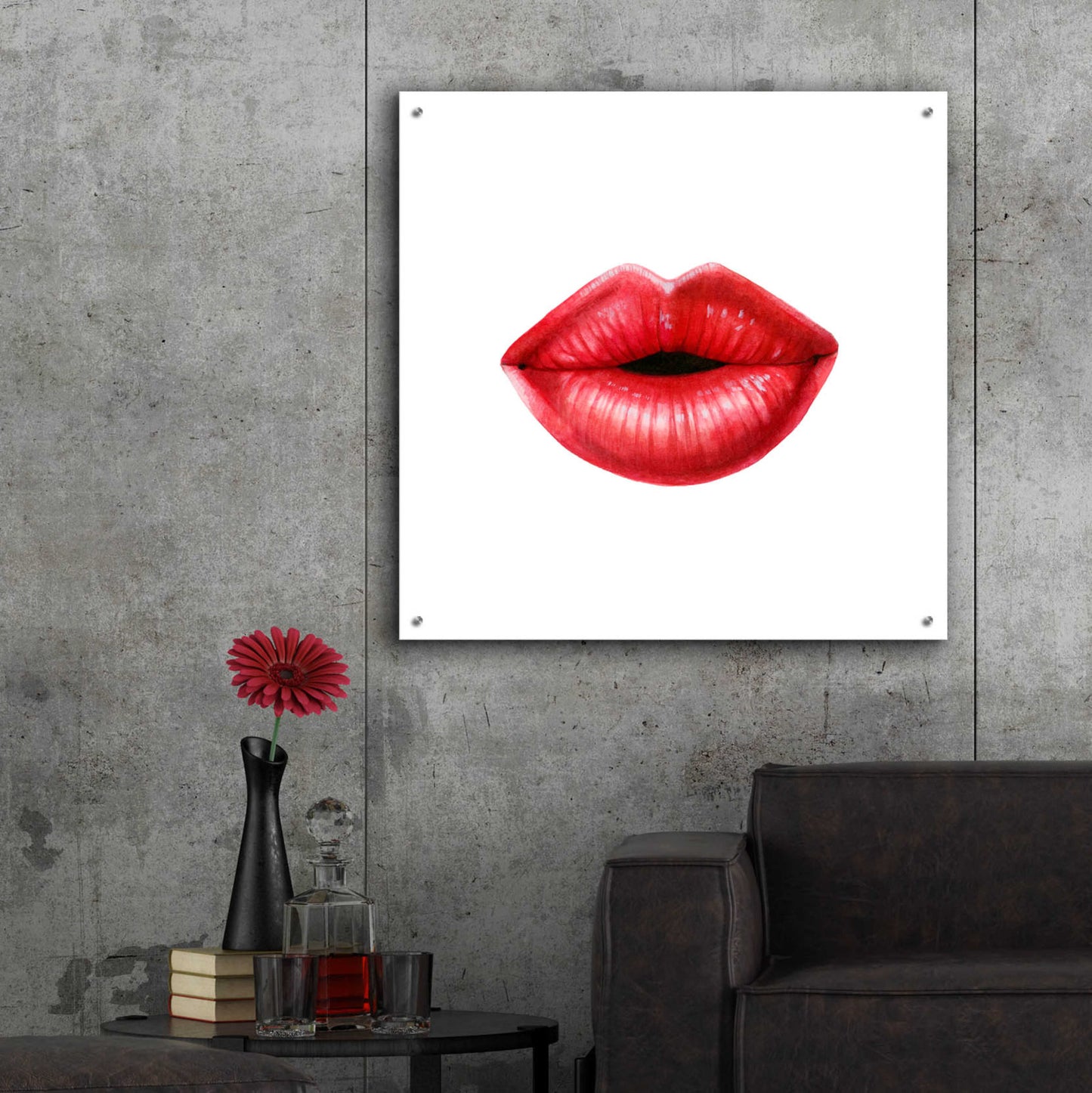 Epic Art 'Emotion Lips I' by Grace Popp, Acrylic Glass Wall Art,36x36