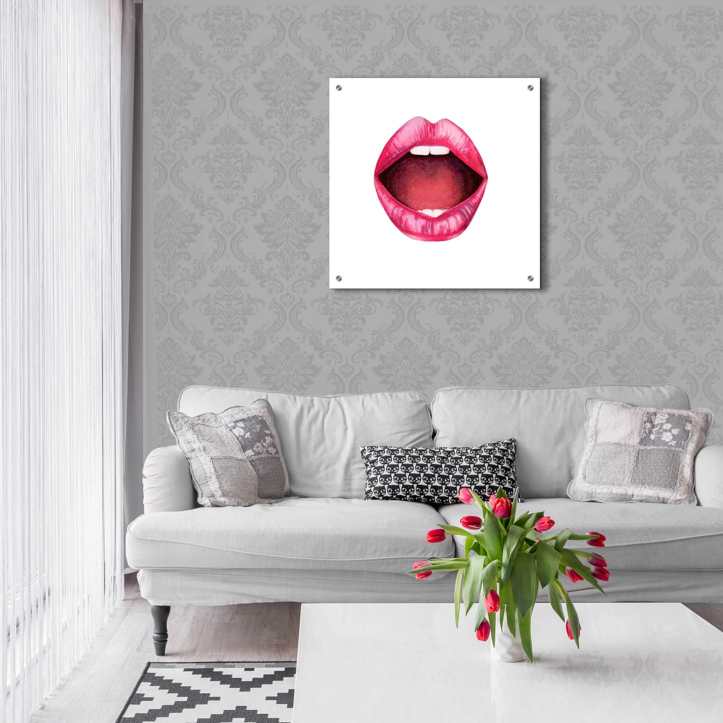 Epic Art 'Emotion Lips II' by Grace Popp, Acrylic Glass Wall Art,24x24