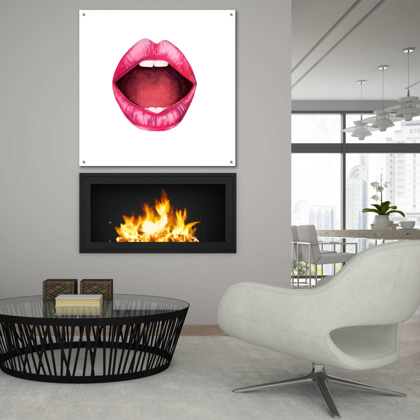 Epic Art 'Emotion Lips II' by Grace Popp, Acrylic Glass Wall Art,36x36