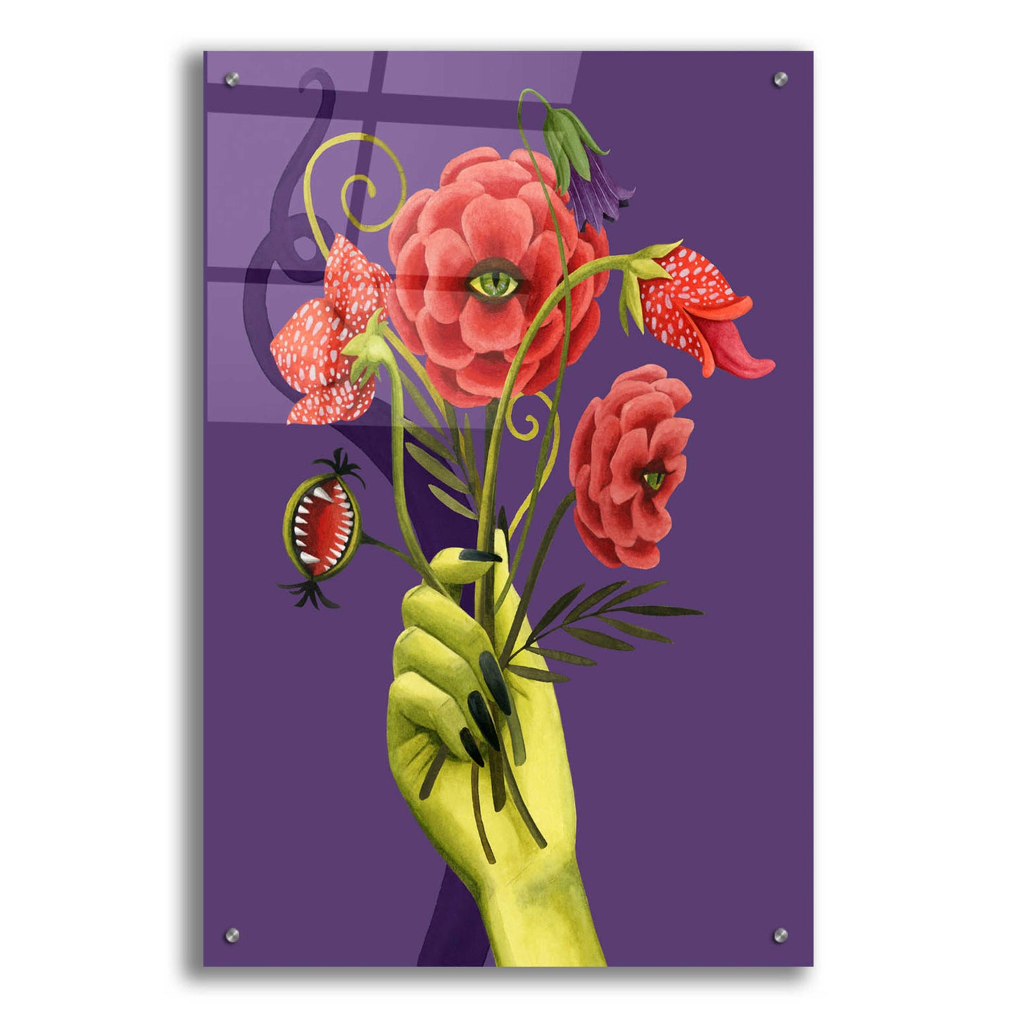 Epic Art 'Monstrous Plants I' by Grace Popp, Acrylic Glass Wall Art,24x36