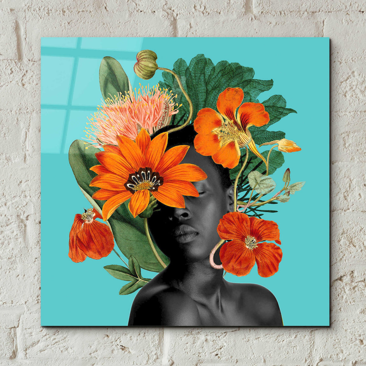 Epic Art 'Tangerine Tropics I' by Grace Popp, Acrylic Glass Wall Art,12x12
