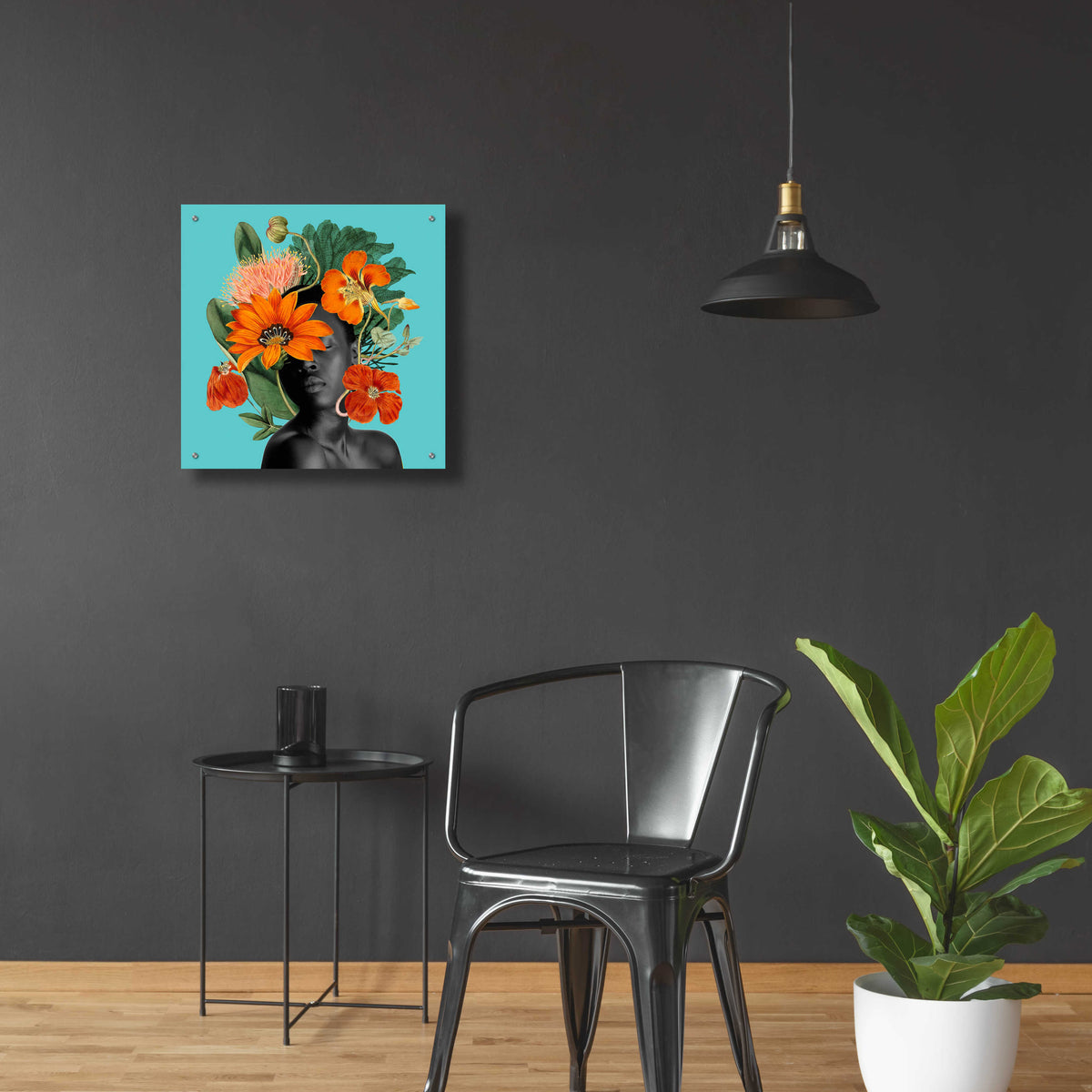 Epic Art 'Tangerine Tropics I' by Grace Popp, Acrylic Glass Wall Art,24x24