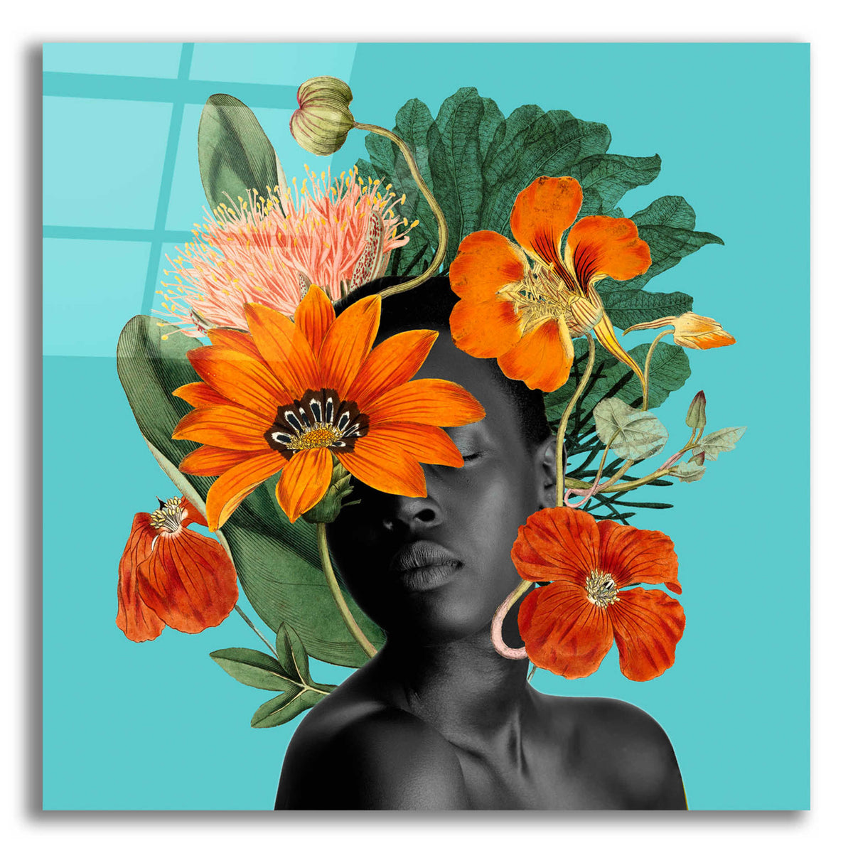 Epic Art 'Tangerine Tropics I' by Grace Popp, Acrylic Glass Wall Art