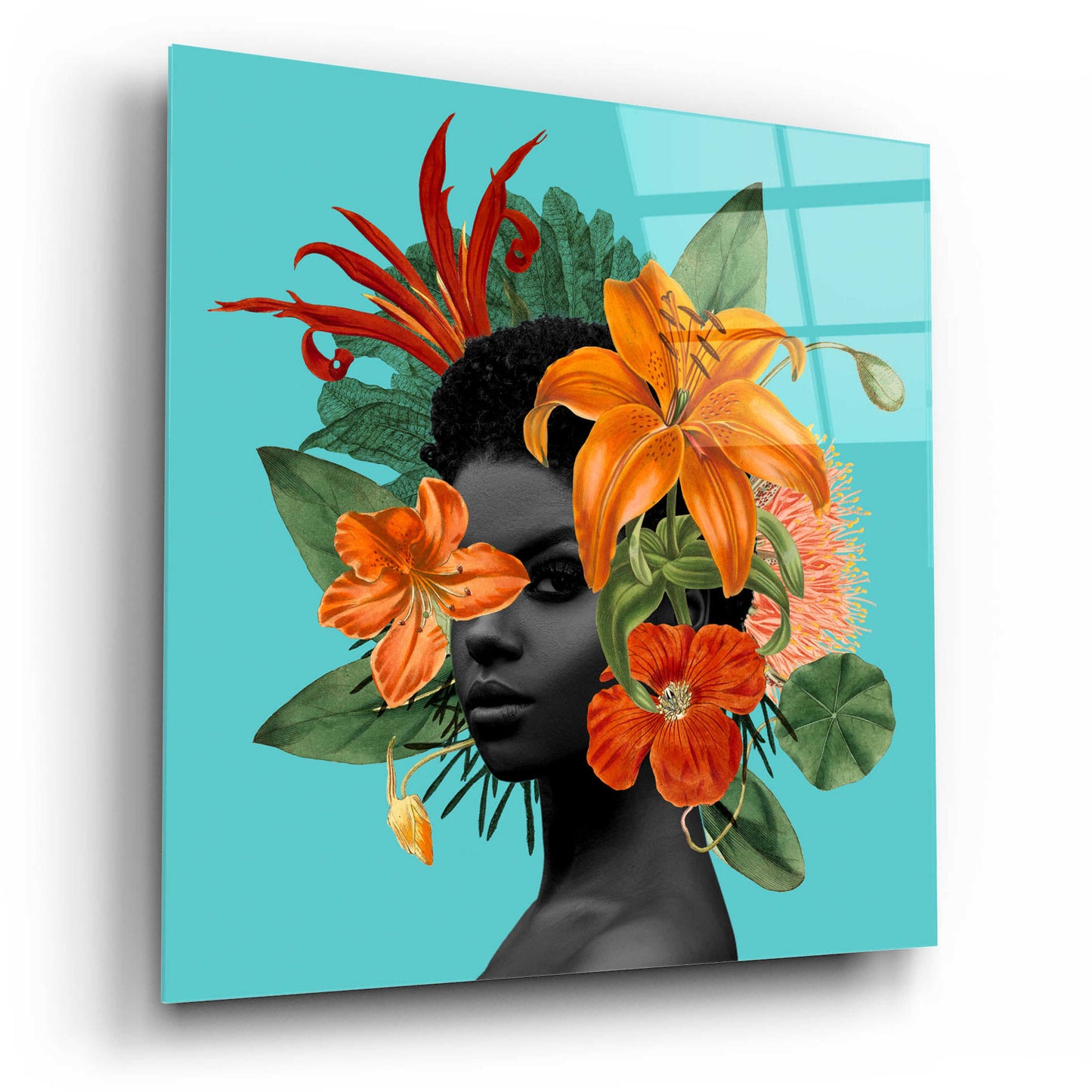 Epic Art 'Tangerine Tropics II' by Grace Popp, Acrylic Glass Wall Art,12x12