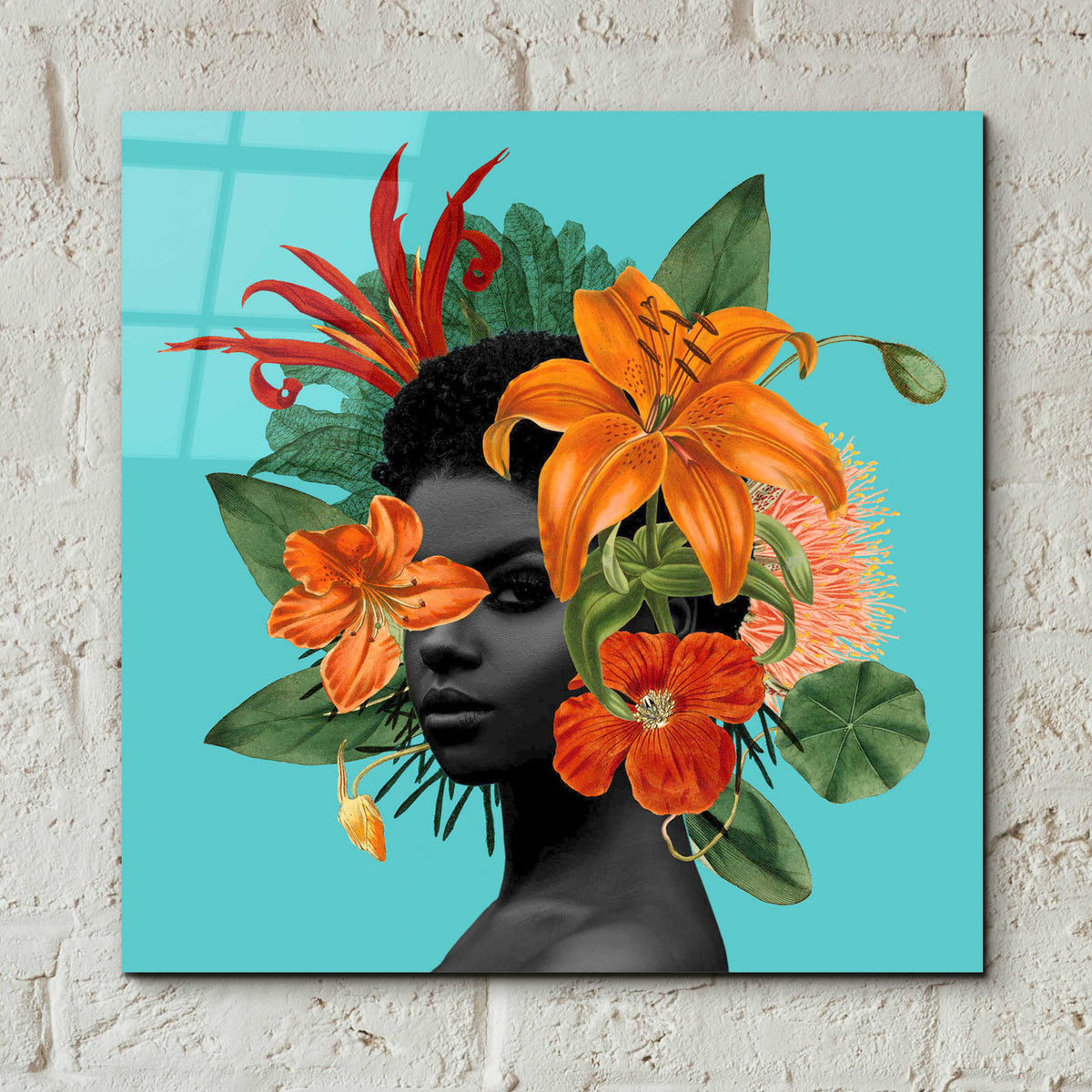 Epic Art 'Tangerine Tropics II' by Grace Popp, Acrylic Glass Wall Art,12x12