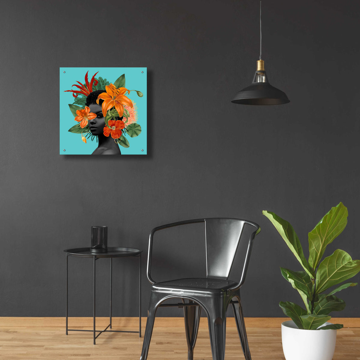 Epic Art 'Tangerine Tropics II' by Grace Popp, Acrylic Glass Wall Art,24x24