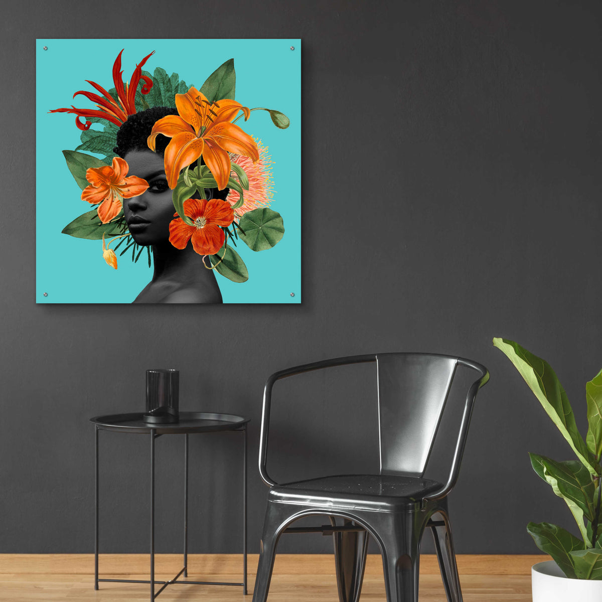 Epic Art 'Tangerine Tropics II' by Grace Popp, Acrylic Glass Wall Art,36x36