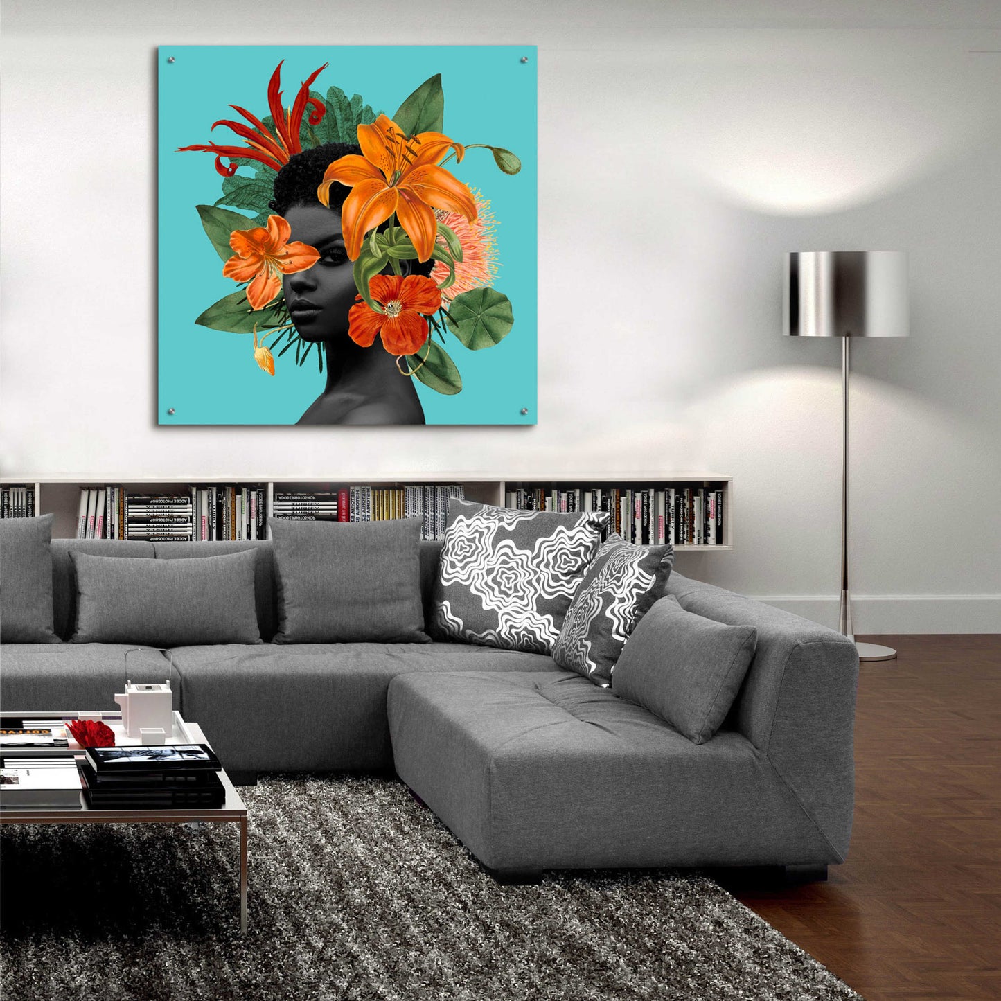 Epic Art 'Tangerine Tropics II' by Grace Popp, Acrylic Glass Wall Art,36x36