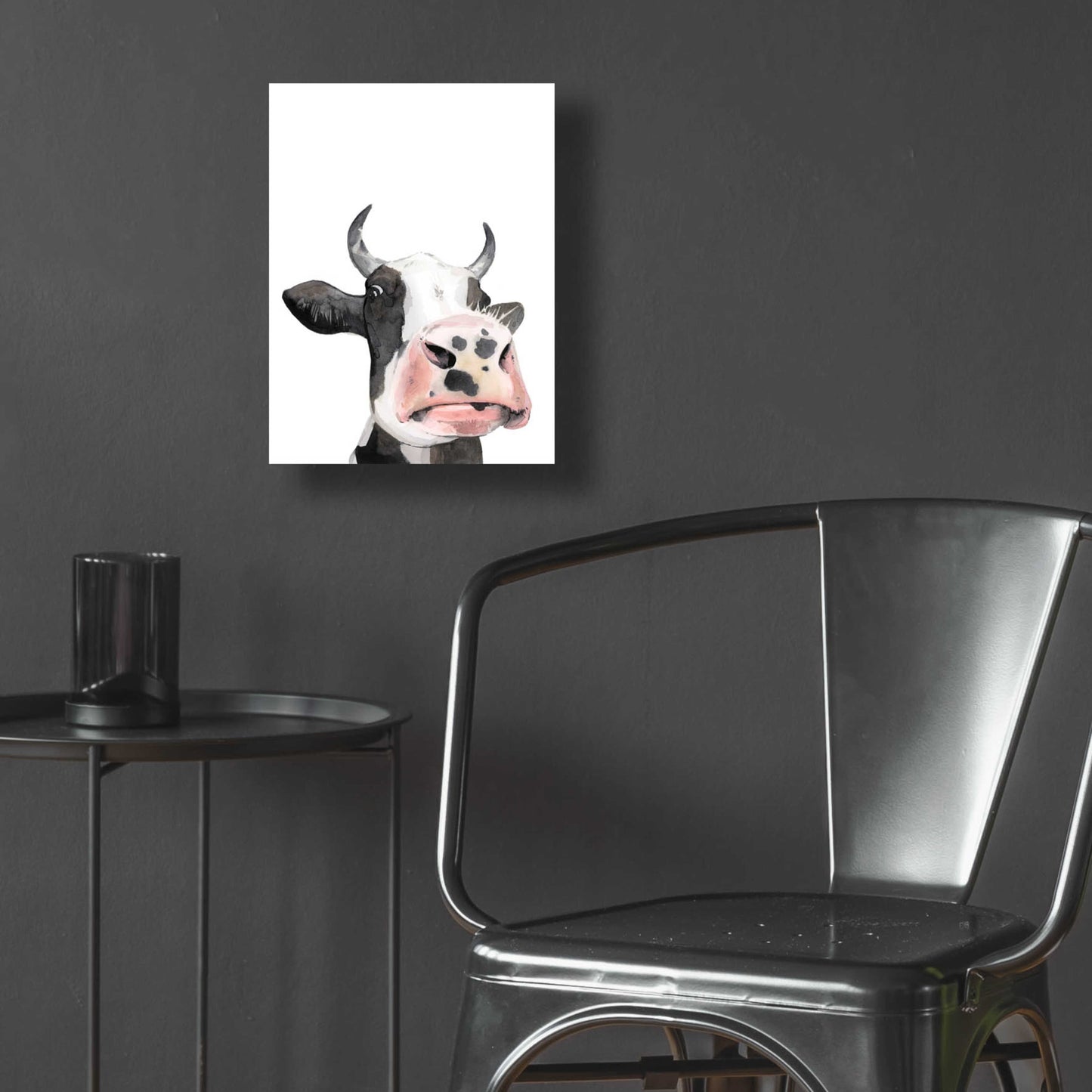 Epic Art 'Watercolor Cow Portrait I' by Grace Popp, Acrylic Glass Wall Art,12x16