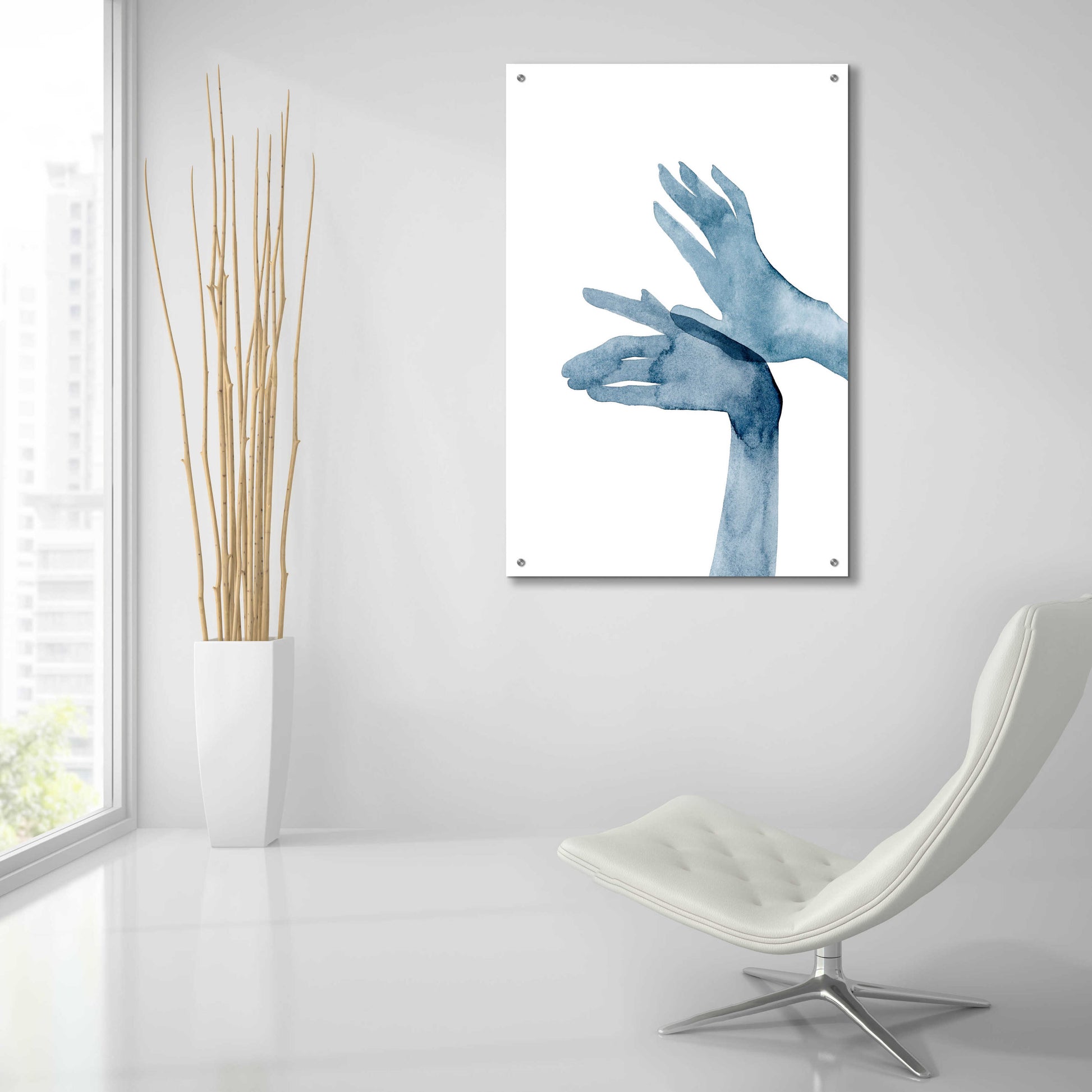 Epic Art 'Shadow Hands I' by Grace Popp, Acrylic Glass Wall Art,24x36