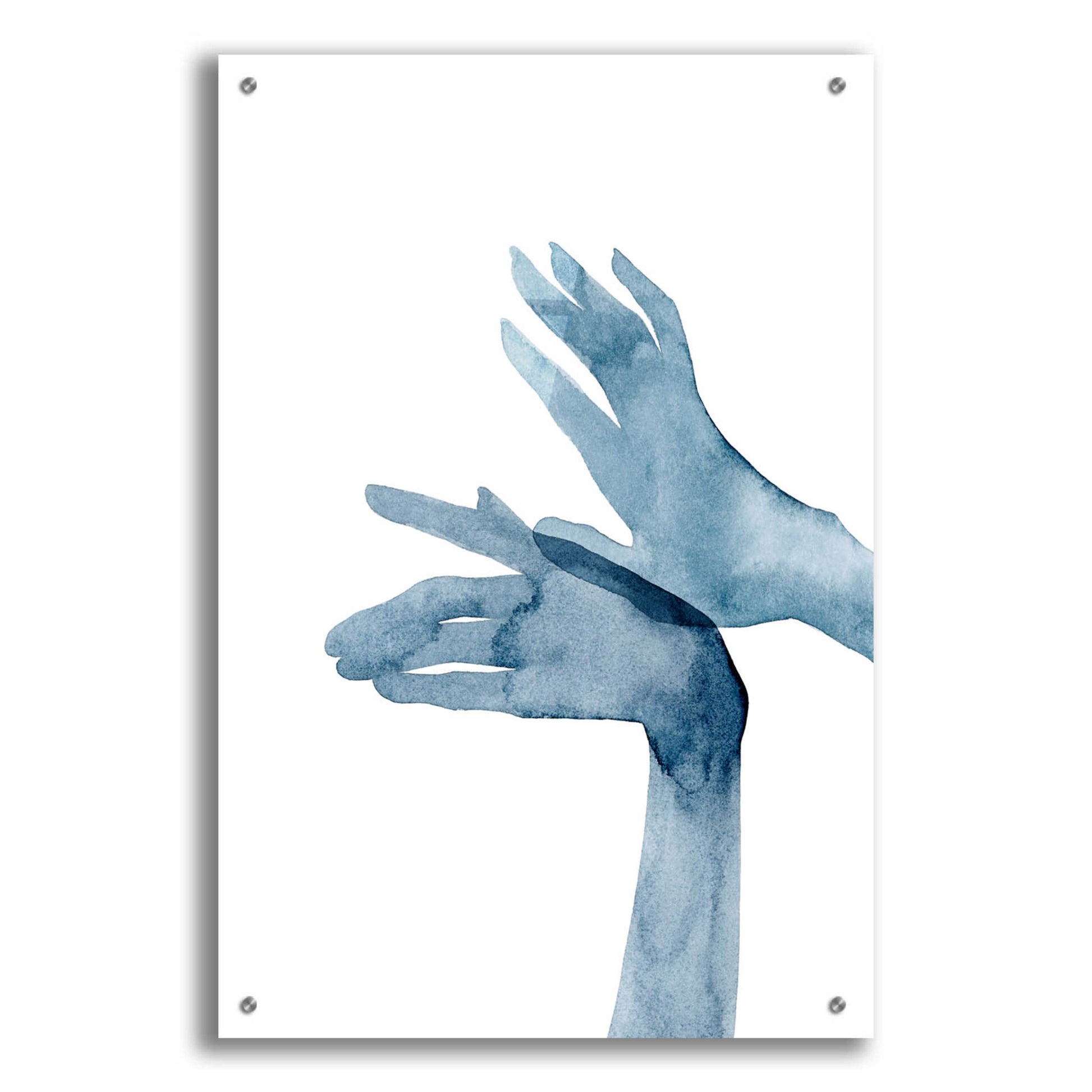 Epic Art 'Shadow Hands I' by Grace Popp, Acrylic Glass Wall Art,24x36