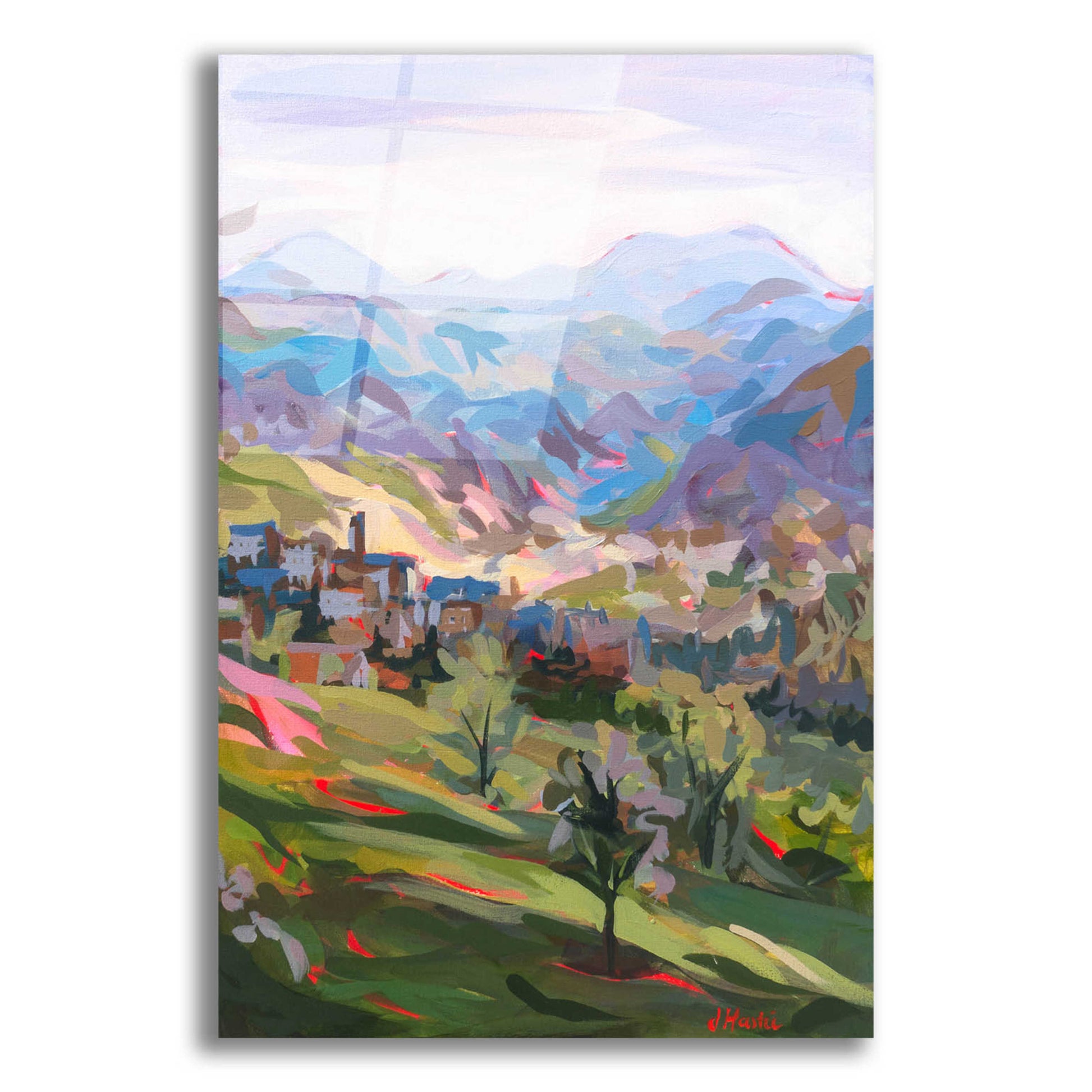 Epic Art 'Italian Hillside' by Joanne Hastie, Acrylic Glass Wall Art,12x16