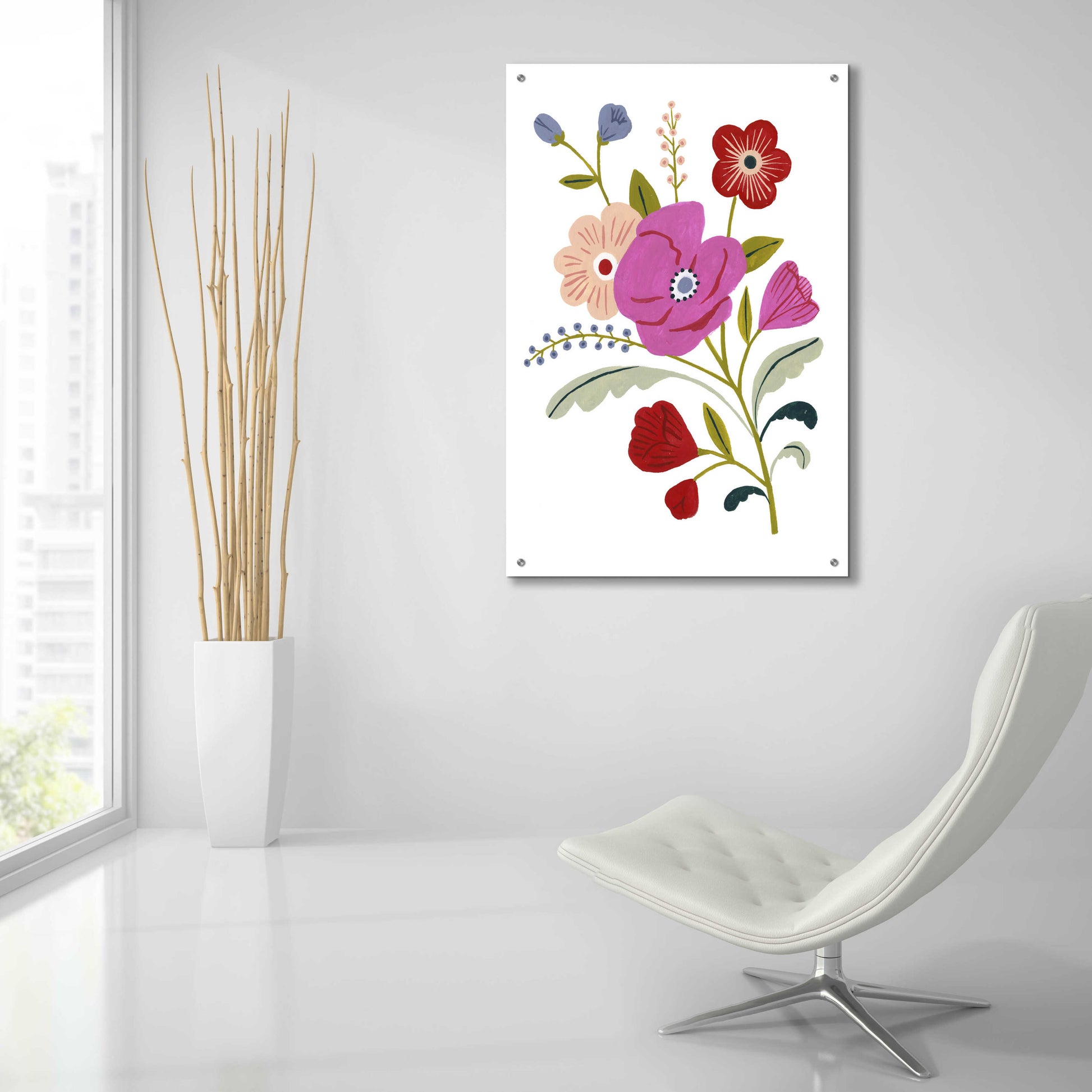 Epic Art 'Simple Flora III' by Victoria Barnes, Acrylic Glass Wall Art,24x36