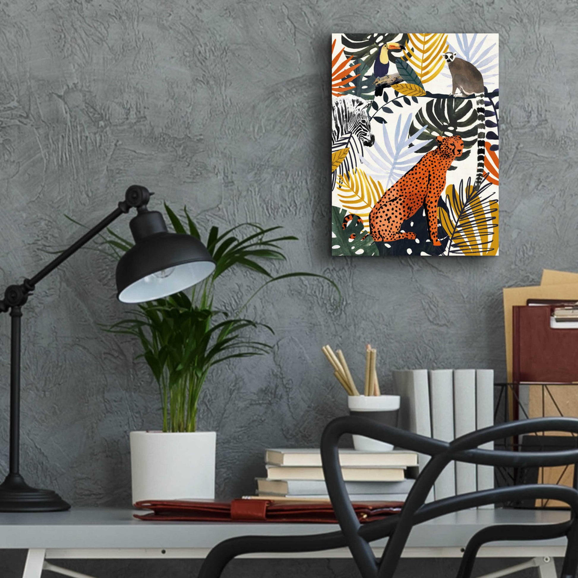 Epic Art 'Jungle Jumble I' by Victoria Barnes, Acrylic Glass Wall Art,12x16