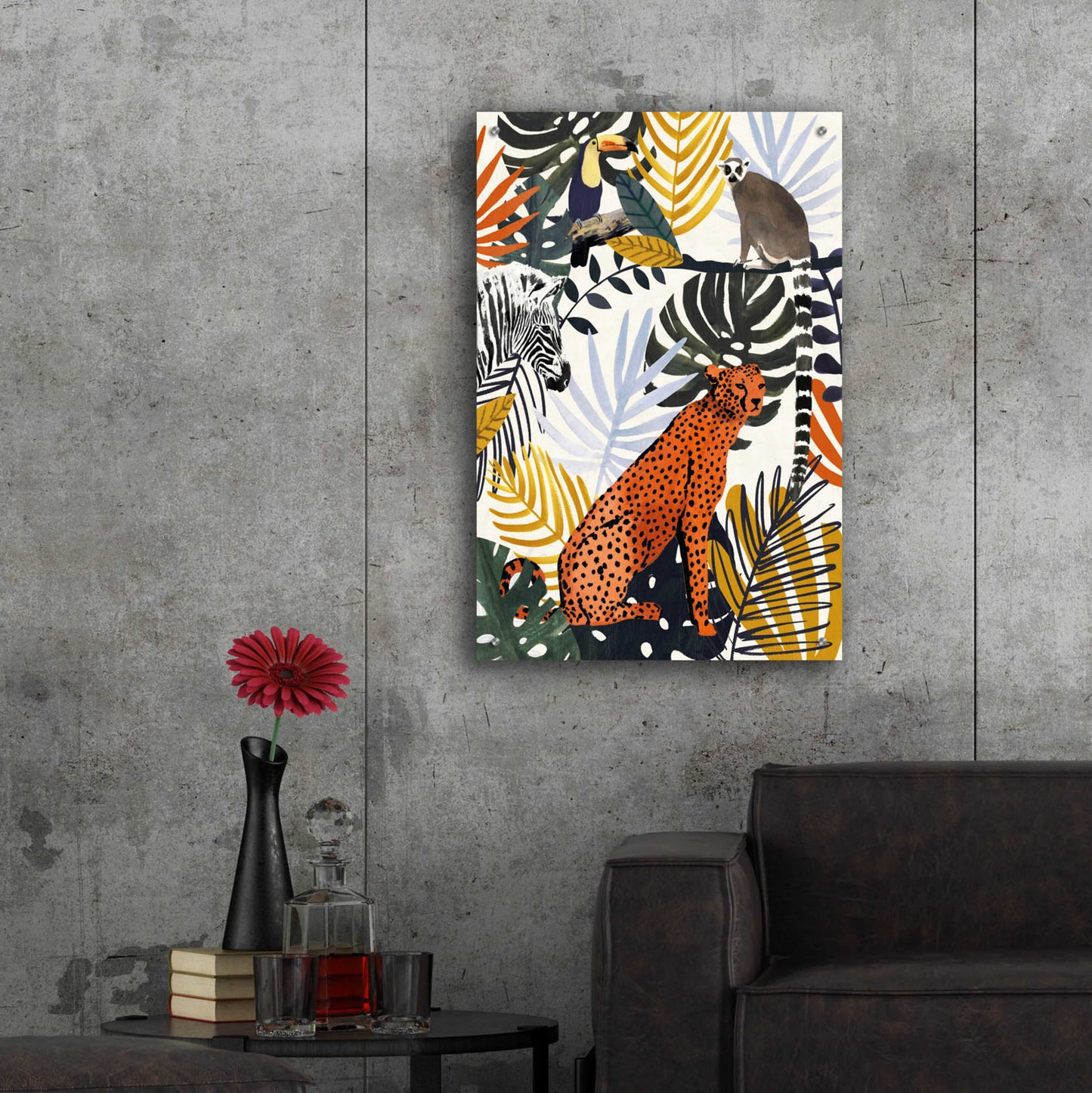 Epic Art 'Jungle Jumble I' by Victoria Barnes, Acrylic Glass Wall Art,24x36