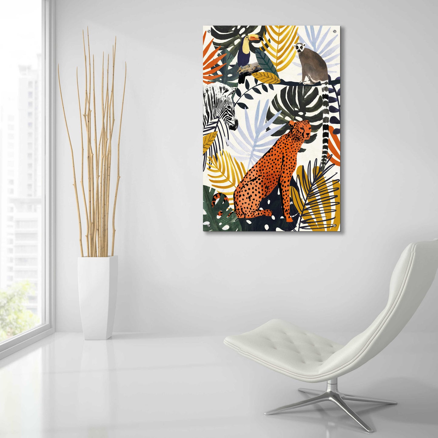 Epic Art 'Jungle Jumble I' by Victoria Barnes, Acrylic Glass Wall Art,24x36