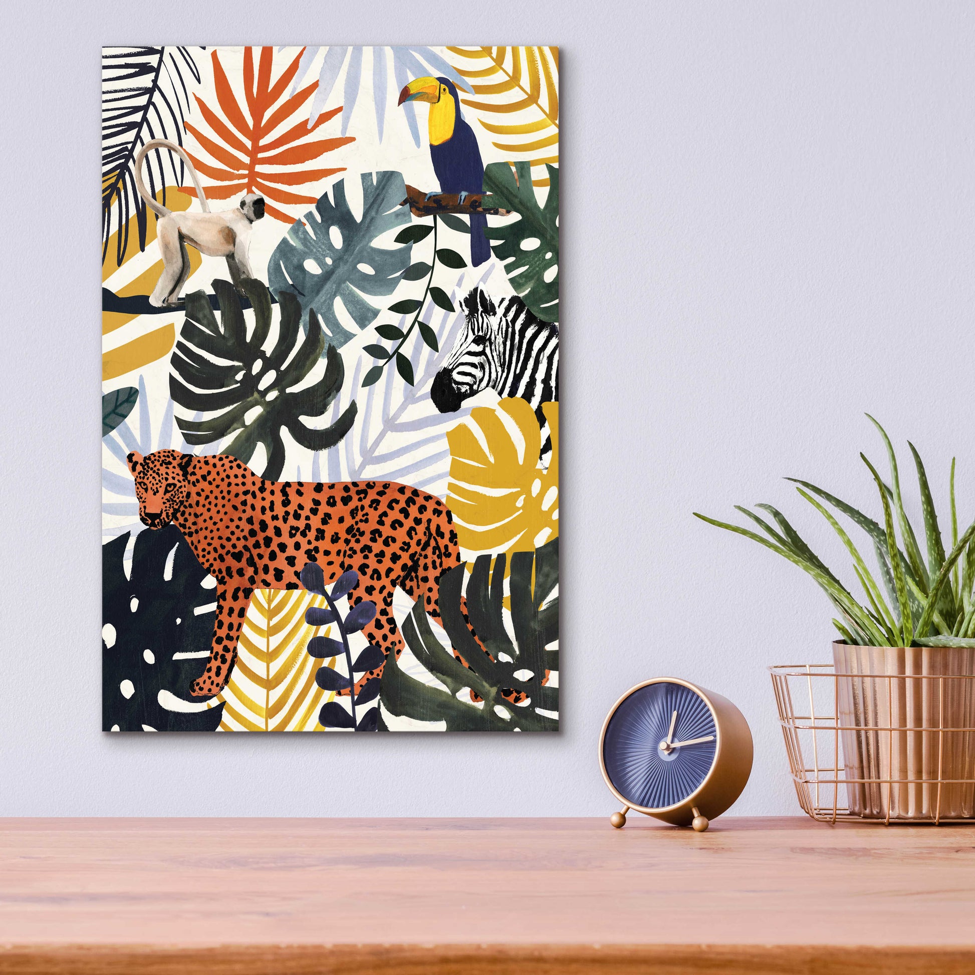 Epic Art 'Jungle Jumble II' by Victoria Barnes, Acrylic Glass Wall Art,12x16