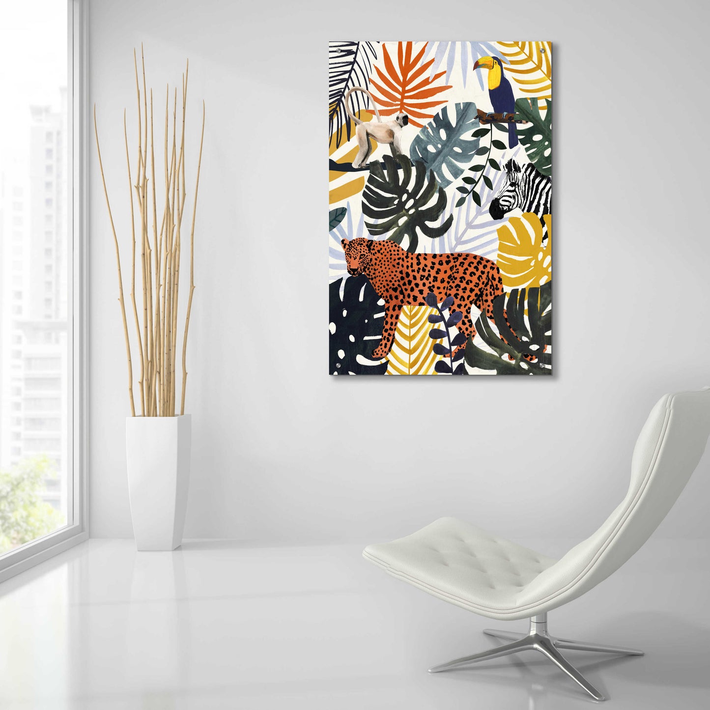 Epic Art 'Jungle Jumble II' by Victoria Barnes, Acrylic Glass Wall Art,24x36