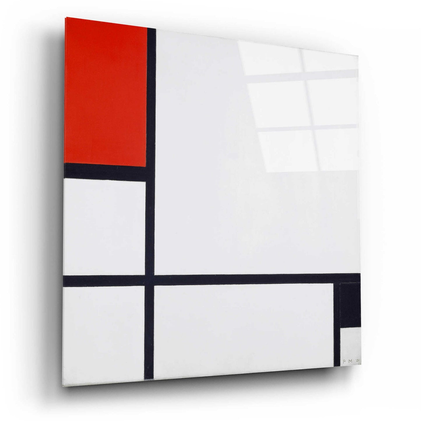 Epic Art 'Composition No.I, Avec Rouge Et Noir, 1929' by Piet Mondrian, Acrylic Glass Wall Art,12x12