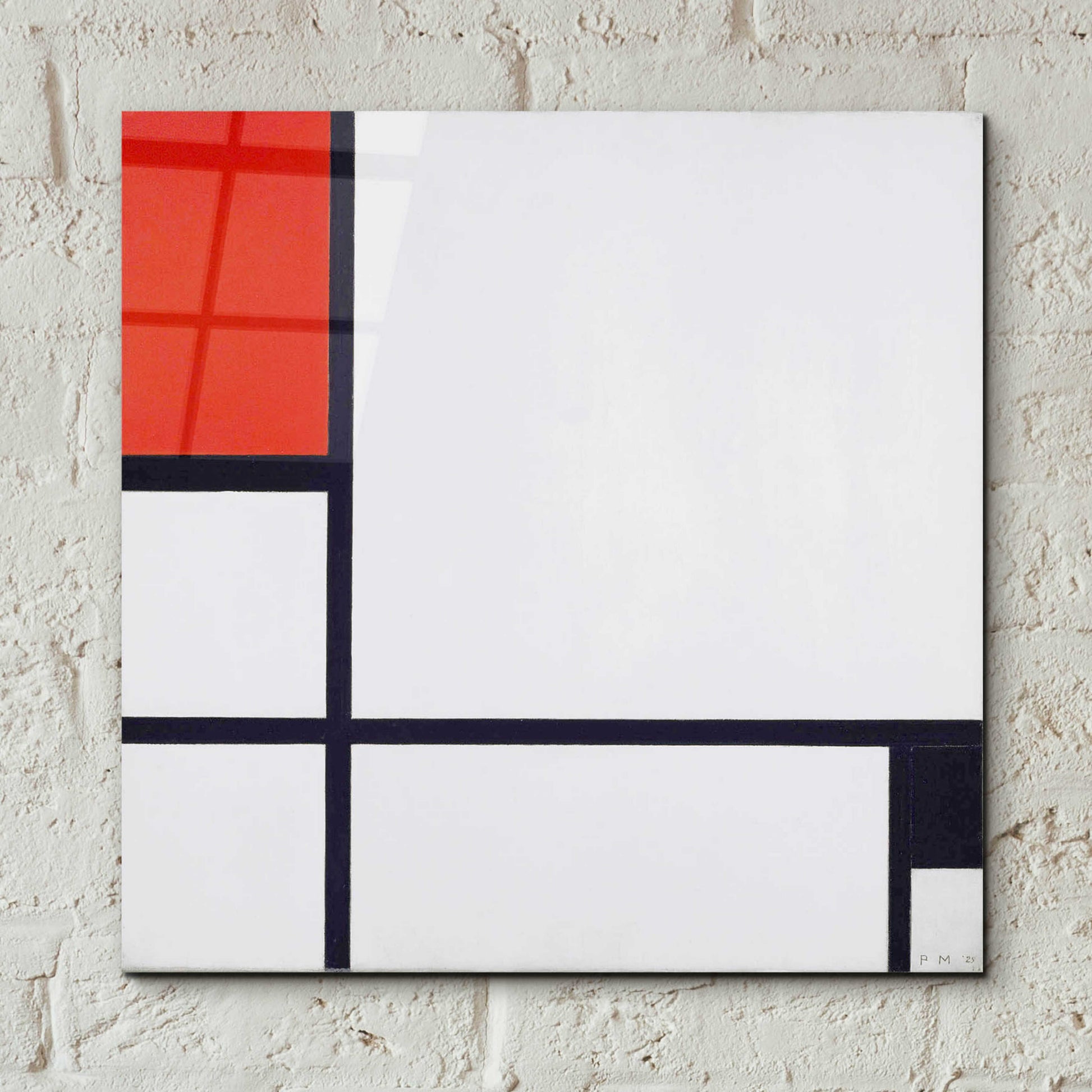 Epic Art 'Composition No.I, Avec Rouge Et Noir, 1929' by Piet Mondrian, Acrylic Glass Wall Art,12x12