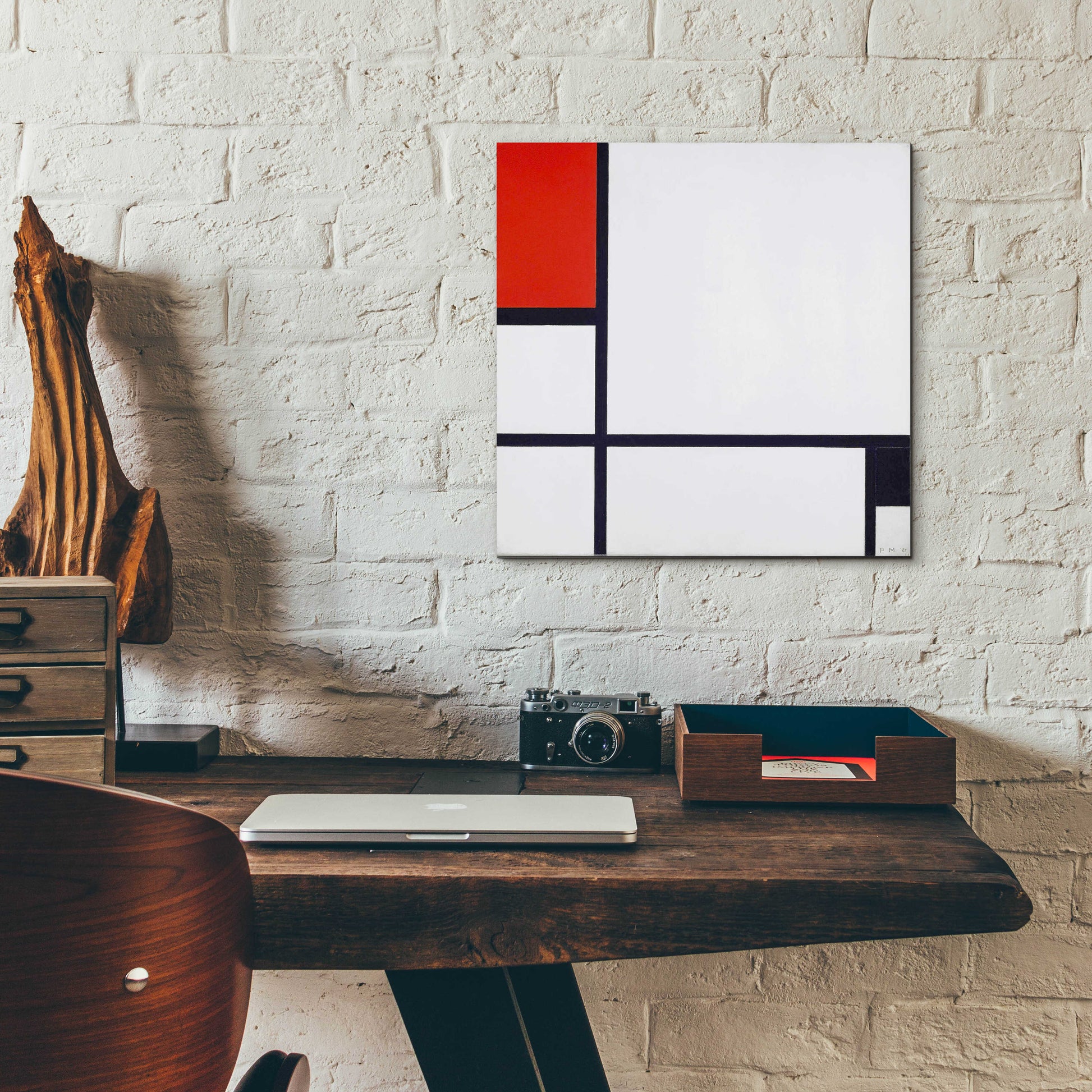 Epic Art 'Composition No.I, Avec Rouge Et Noir, 1929' by Piet Mondrian, Acrylic Glass Wall Art,12x12