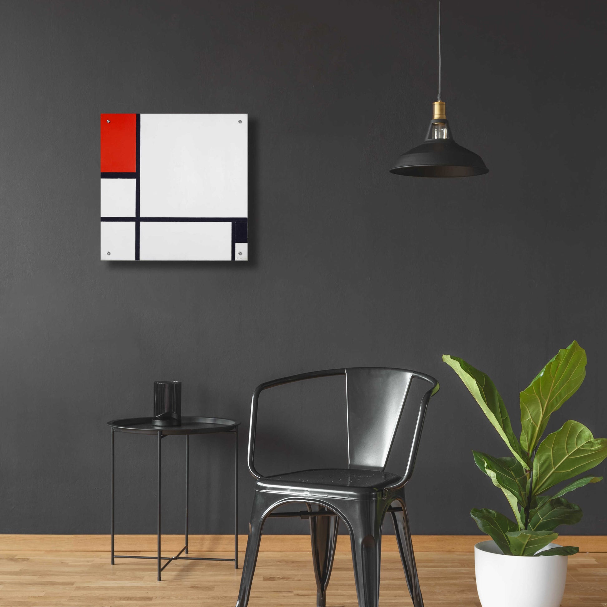 Epic Art 'Composition No.I, Avec Rouge Et Noir, 1929' by Piet Mondrian, Acrylic Glass Wall Art,24x24