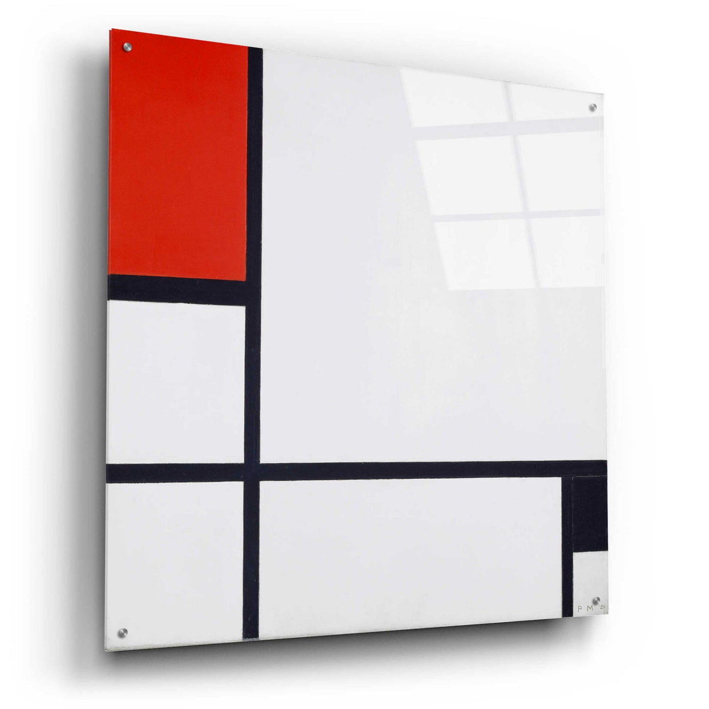 Epic Art 'Composition No.I, Avec Rouge Et Noir, 1929' by Piet Mondrian, Acrylic Glass Wall Art,36x36