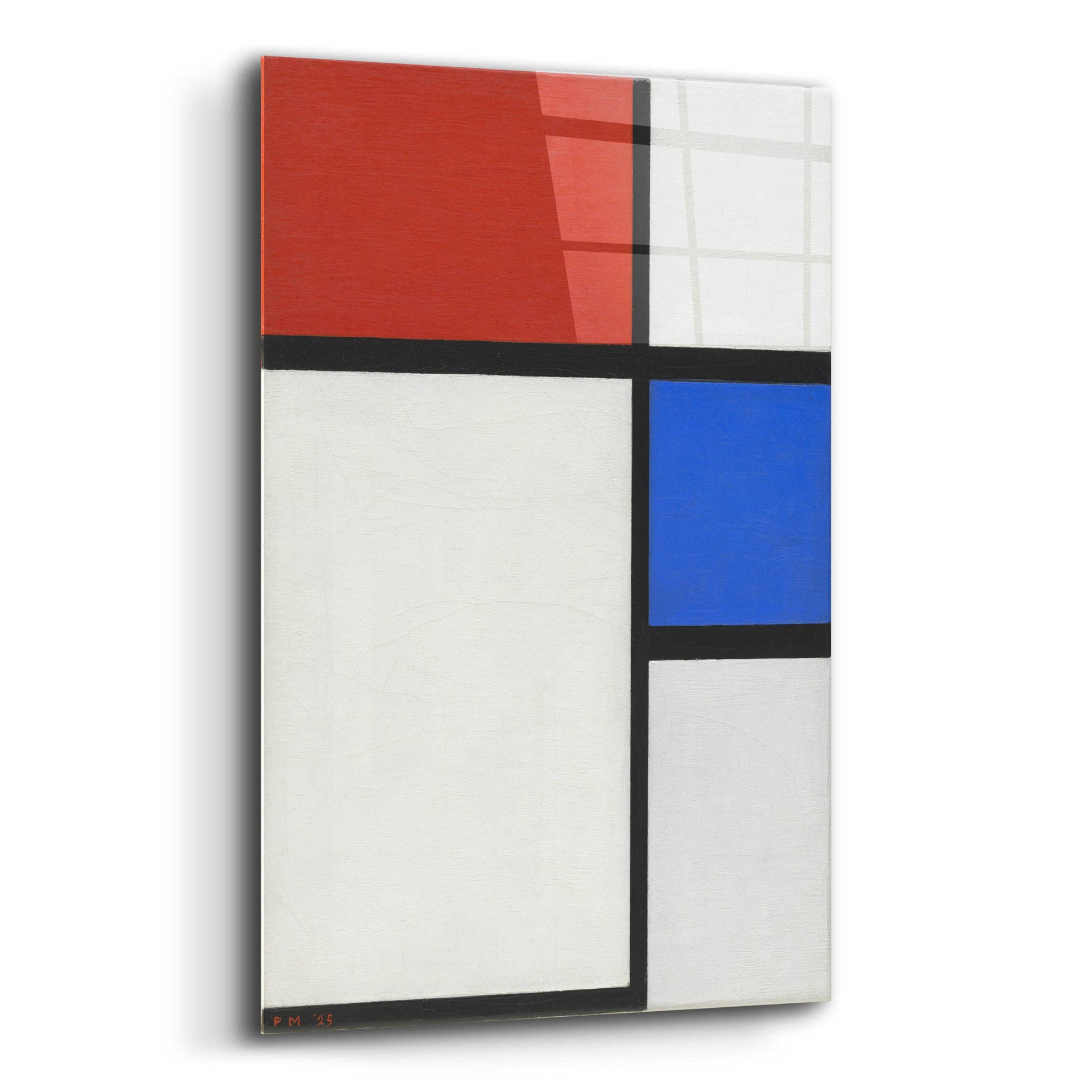 Epic Art 'Composition No.II, with Red and Blue, 1929' by Piet Mondrian, Acrylic Glass Wall Art,12x16