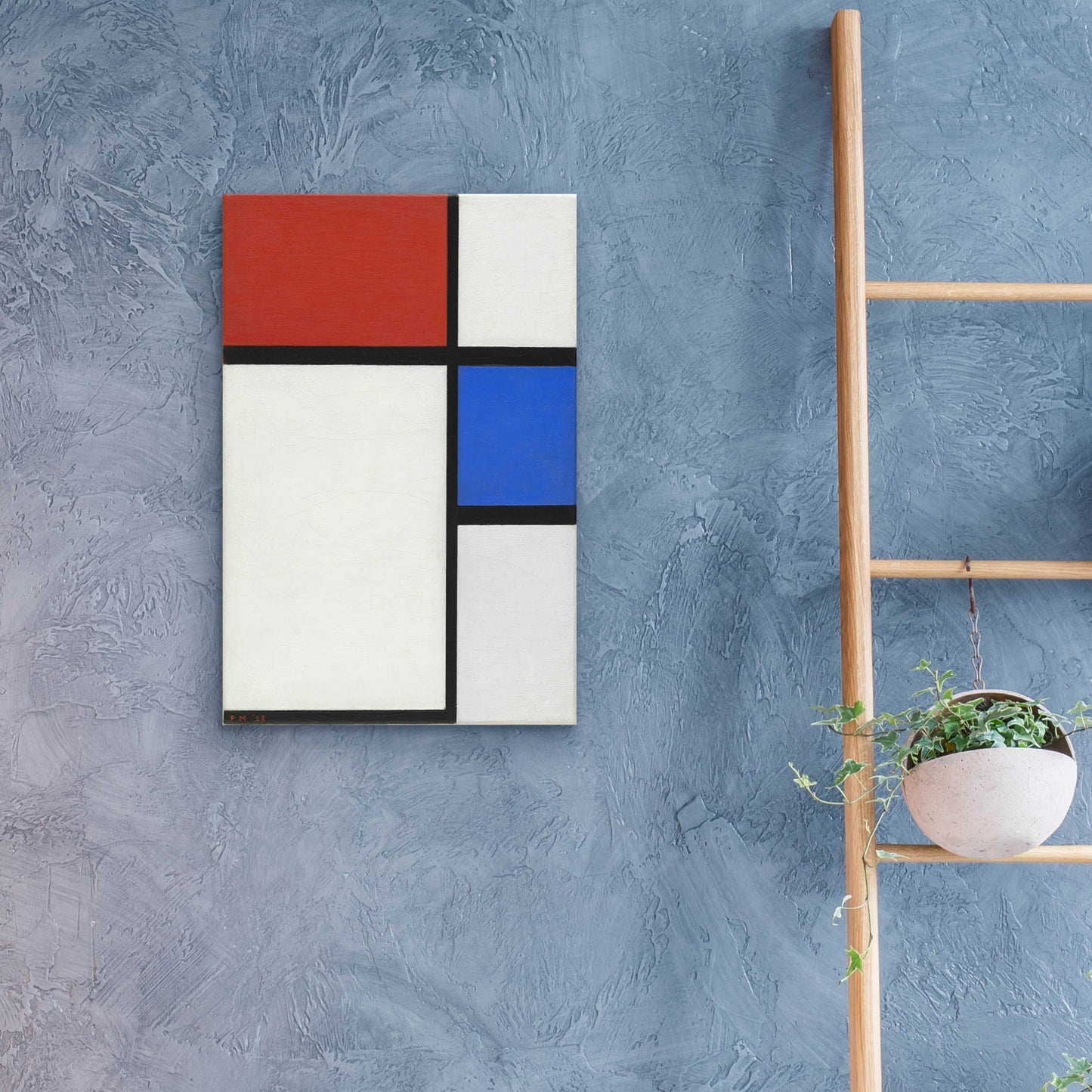 Epic Art 'Composition No.II, with Red and Blue, 1929' by Piet Mondrian, Acrylic Glass Wall Art,16x24