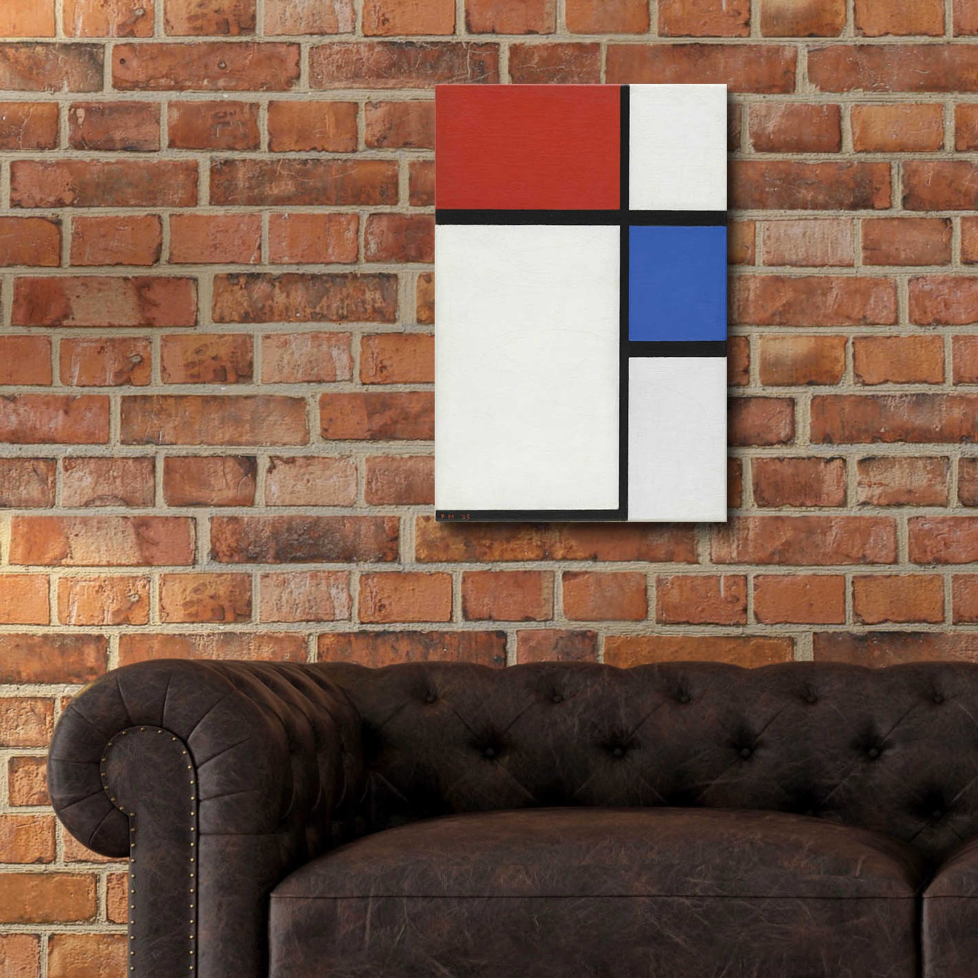 Epic Art 'Composition No.II, with Red and Blue, 1929' by Piet Mondrian, Acrylic Glass Wall Art,16x24