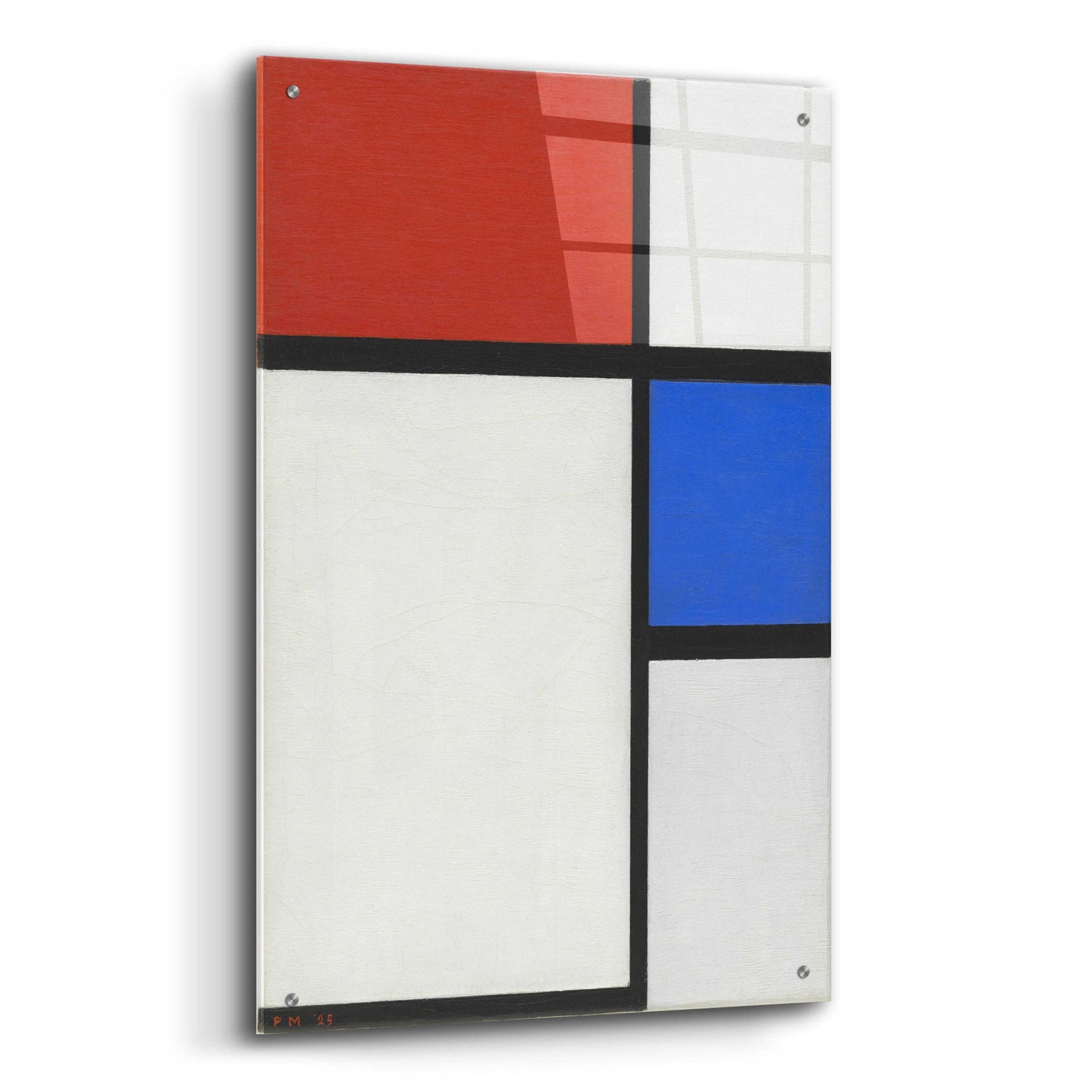 Epic Art 'Composition No.II, with Red and Blue, 1929' by Piet Mondrian, Acrylic Glass Wall Art,24x36