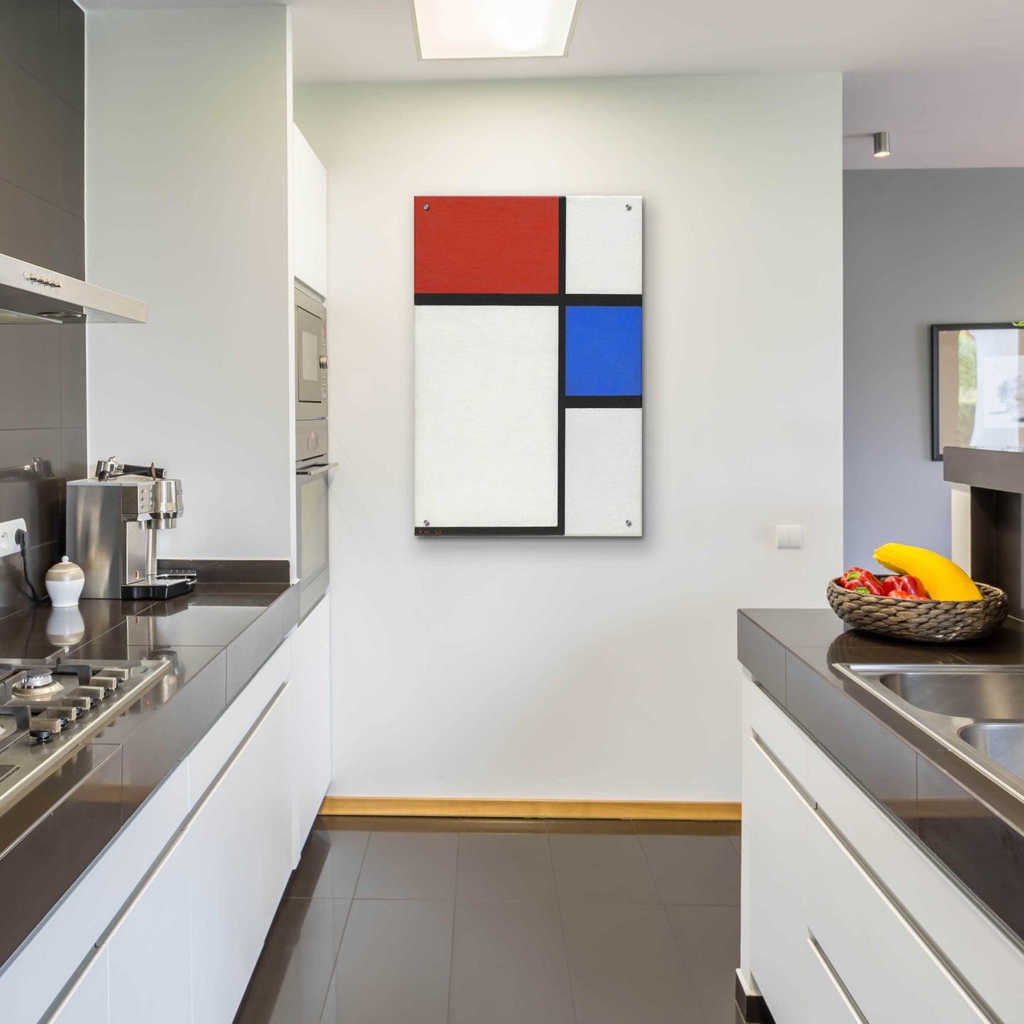 Epic Art 'Composition No.II, with Red and Blue, 1929' by Piet Mondrian, Acrylic Glass Wall Art,24x36