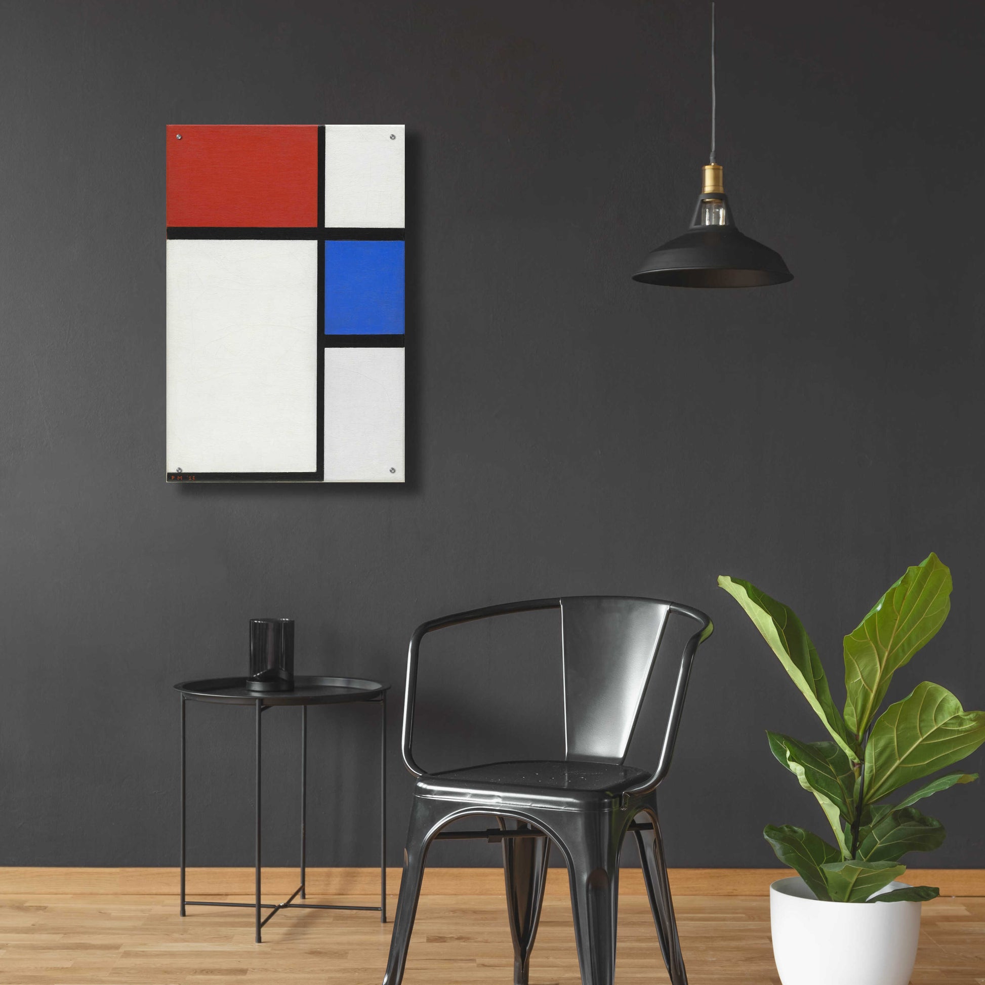 Epic Art 'Composition No.II, with Red and Blue, 1929' by Piet Mondrian, Acrylic Glass Wall Art,24x36