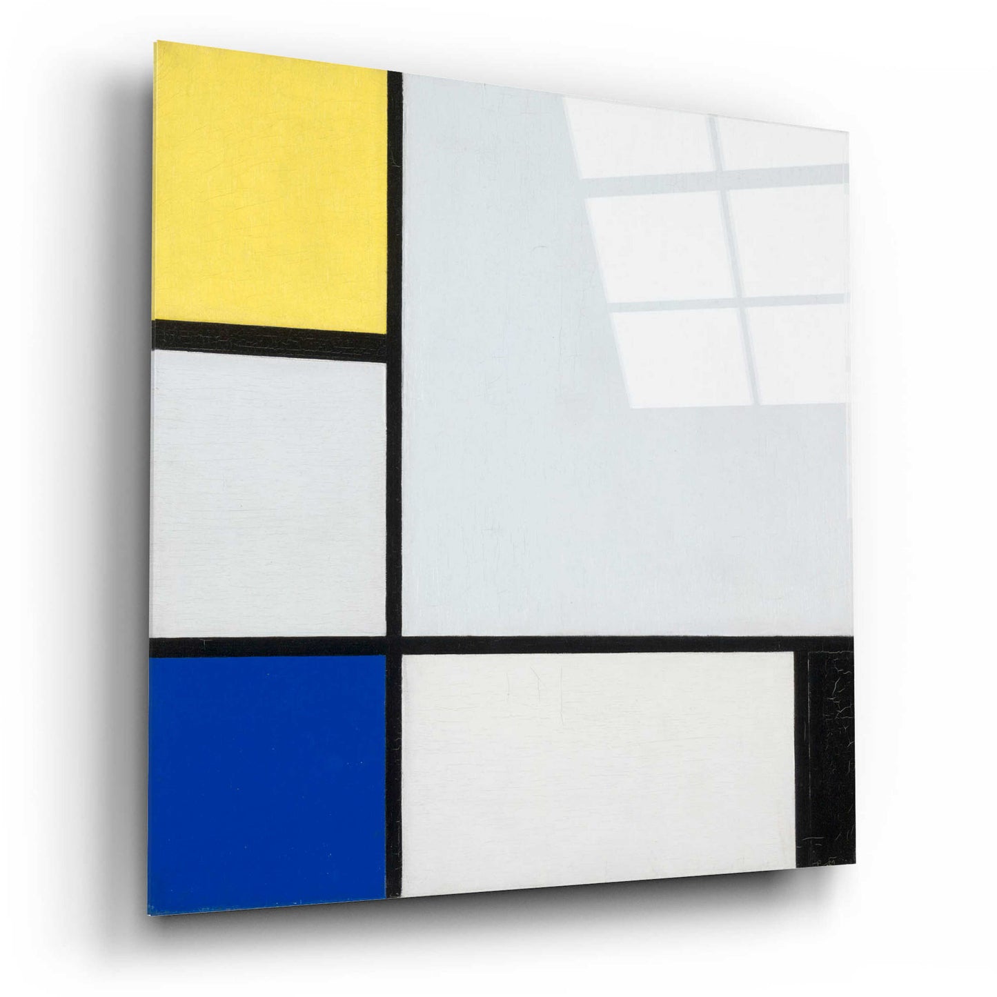 Epic Art 'Composition with Yellow, Blue, Black and Light Blue, 1929' by Piet Mondrian, Acrylic Glass Wall Art,12x12