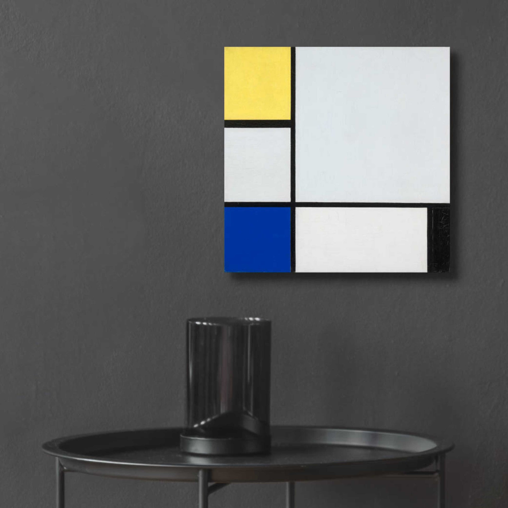 Epic Art 'Composition with Yellow, Blue, Black and Light Blue, 1929' by Piet Mondrian, Acrylic Glass Wall Art,12x12