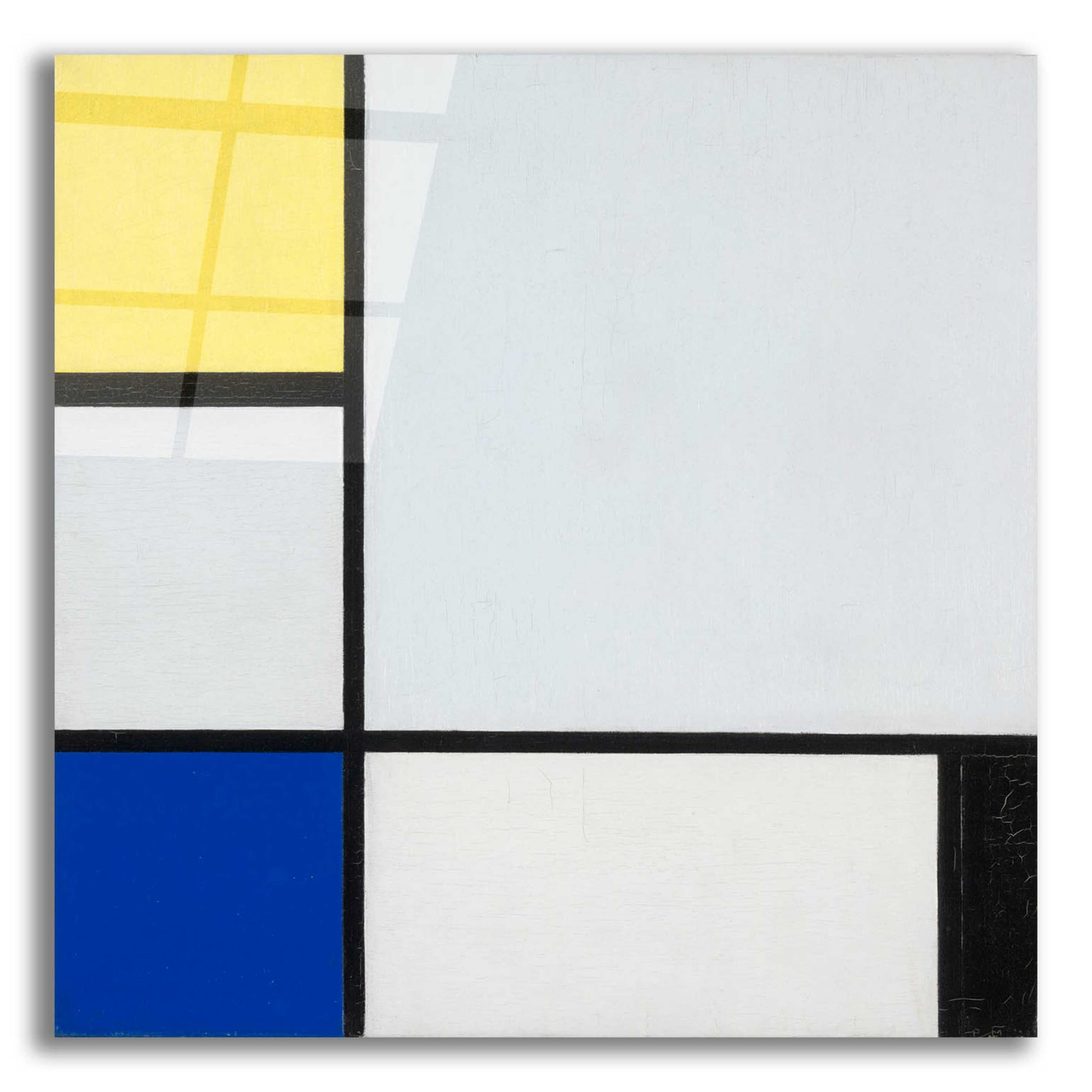 Epic Art 'Composition with Yellow, Blue, Black and Light Blue, 1929' by Piet Mondrian, Acrylic Glass Wall Art,12x12