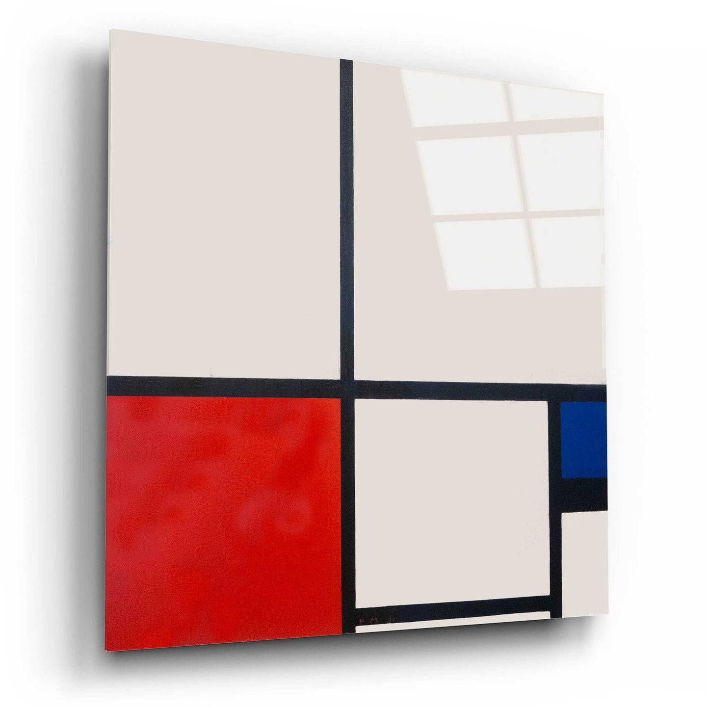 Epic Art 'Composition in White, Red and Blue' by Piet Mondrian, Acrylic Glass Wall Art,12x12