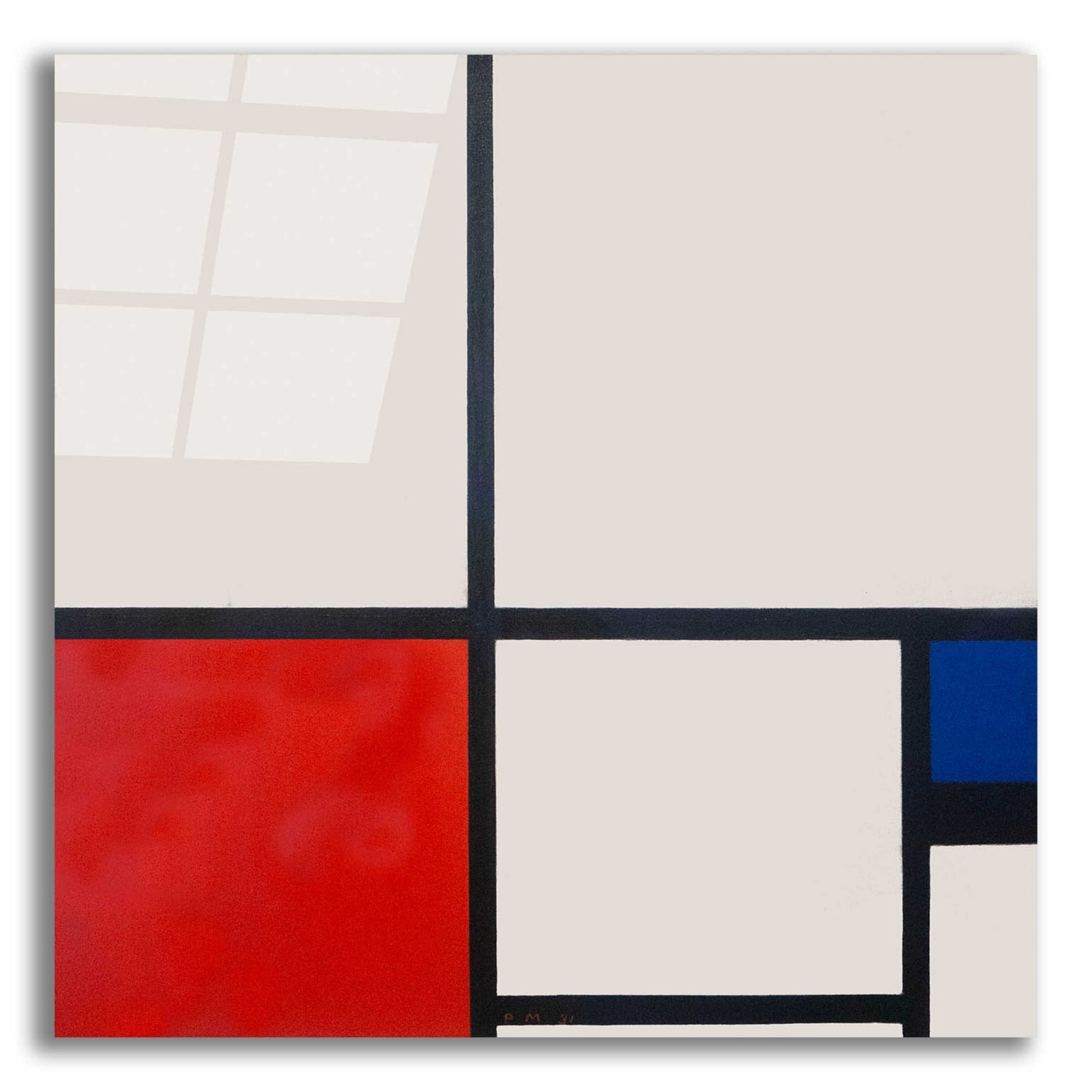 Epic Art 'Composition in White, Red and Blue' by Piet Mondrian, Acrylic Glass Wall Art,12x12