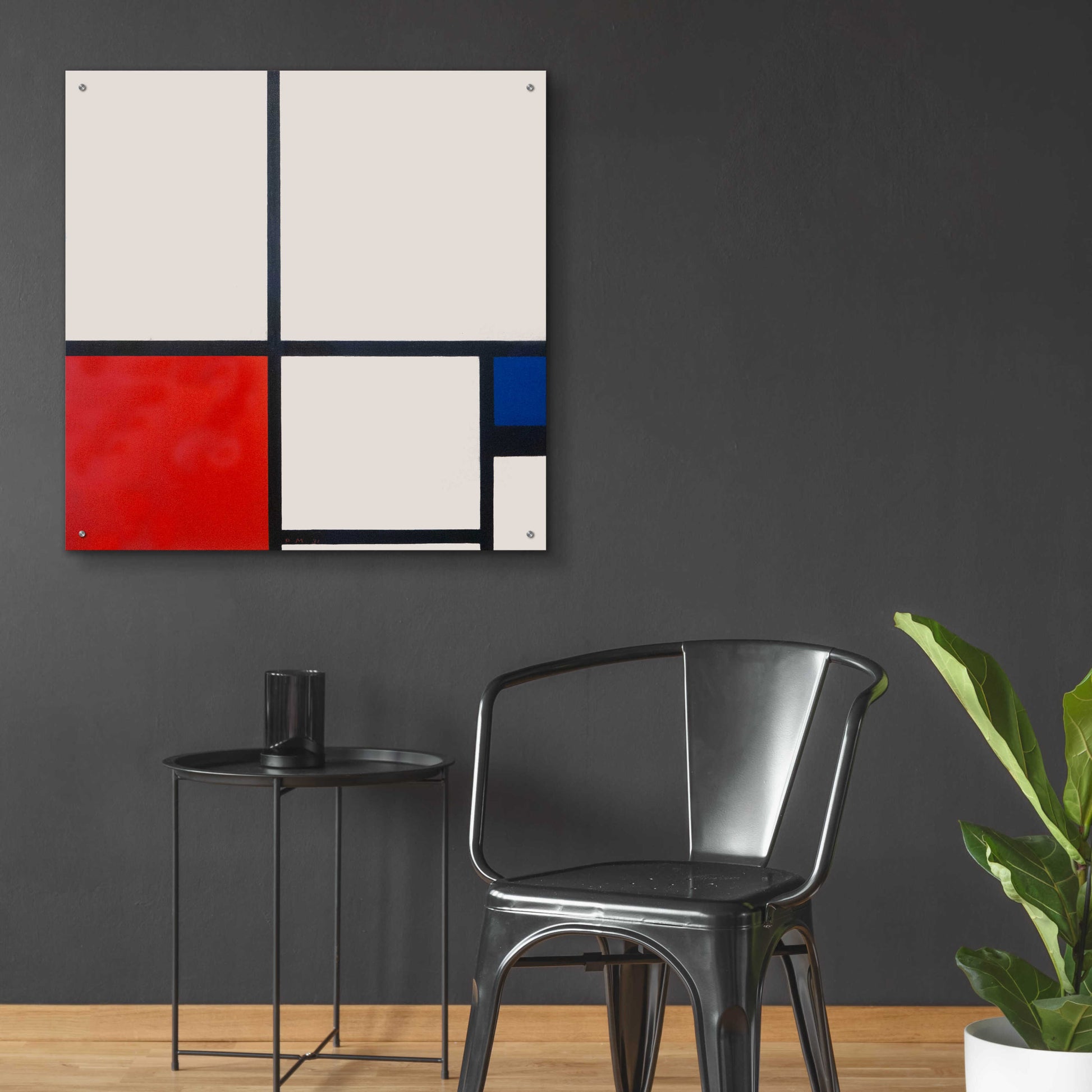 Epic Art 'Composition in White, Red and Blue' by Piet Mondrian, Acrylic Glass Wall Art,36x36