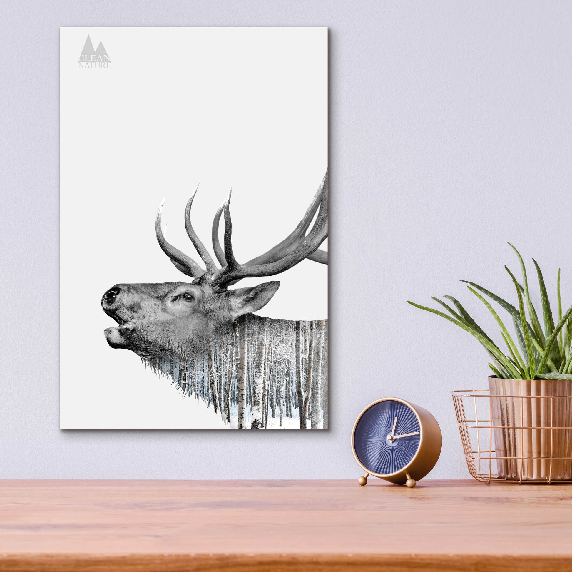 Epic Art 'Deer' by Clean Nature, Acrylic Glass Wall Art,12x16